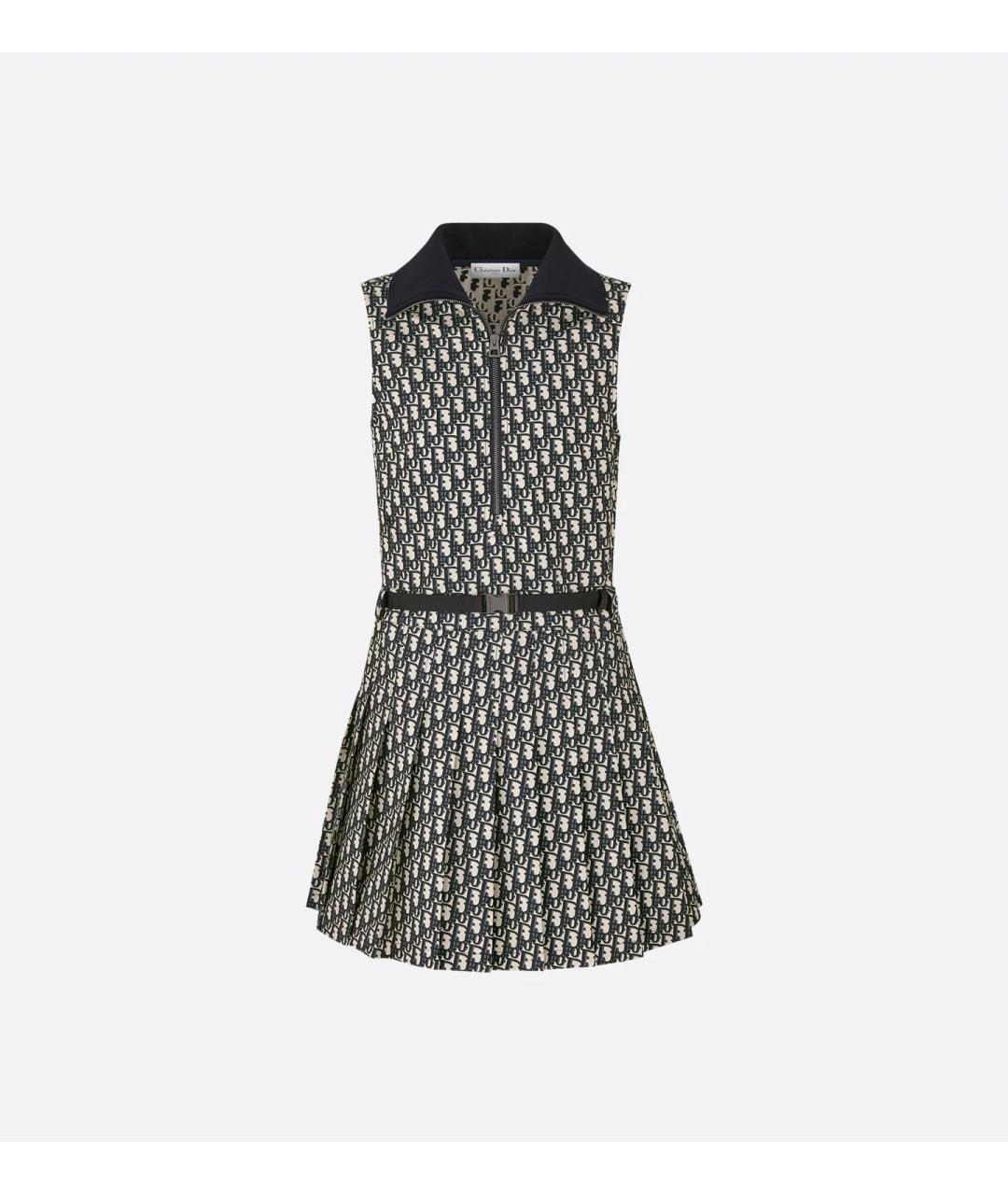 CHRISTIAN DIOR Синее полиэстеровое повседневное платье, фото 4