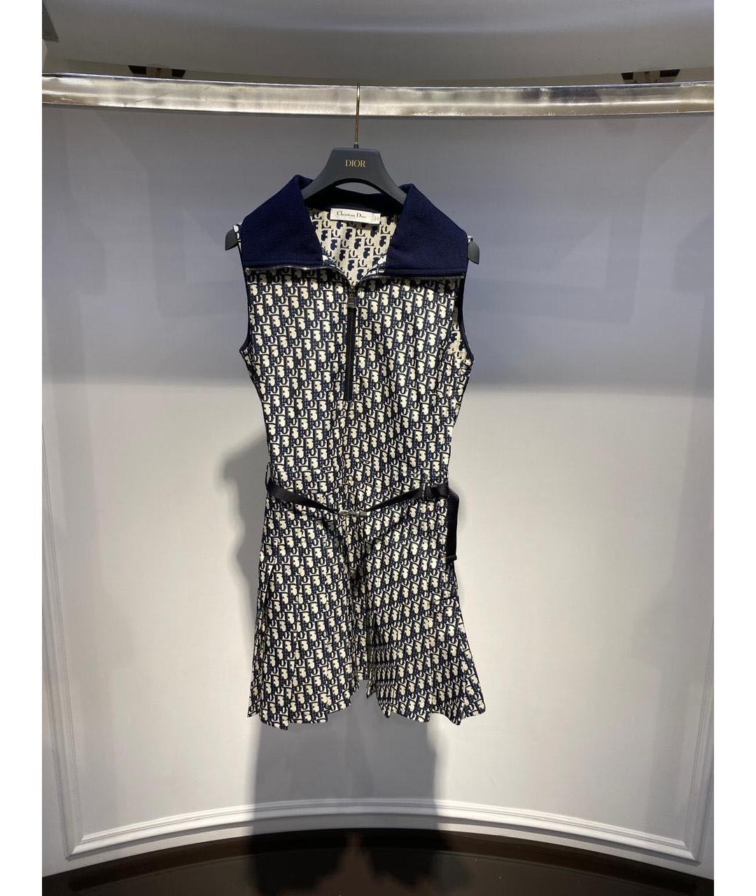 CHRISTIAN DIOR Синее полиэстеровое повседневное платье, фото 3