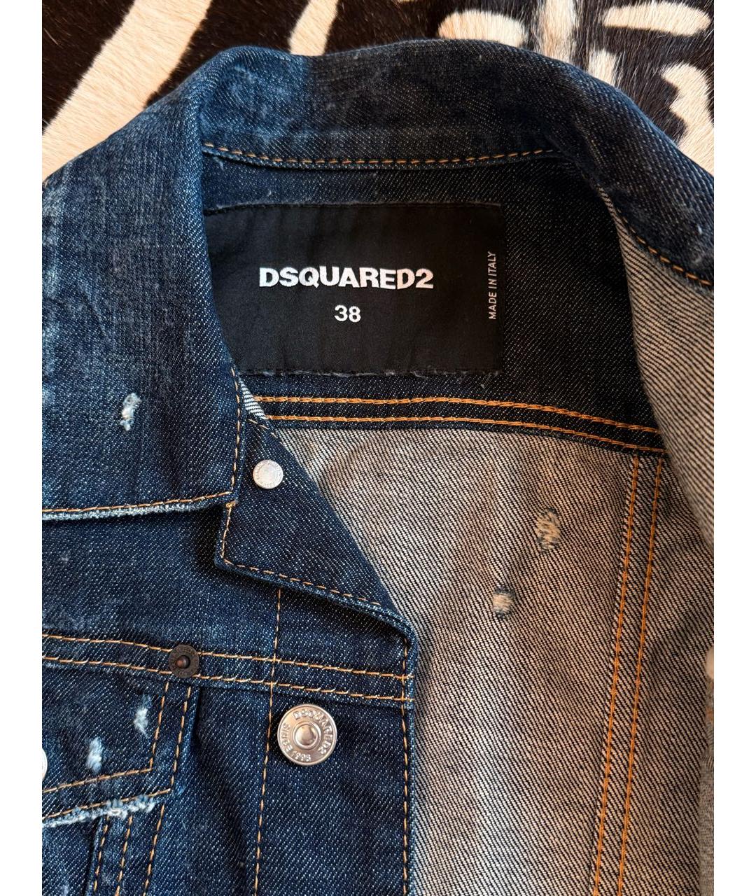DSQUARED2 Темно-синий деним жилет, фото 3