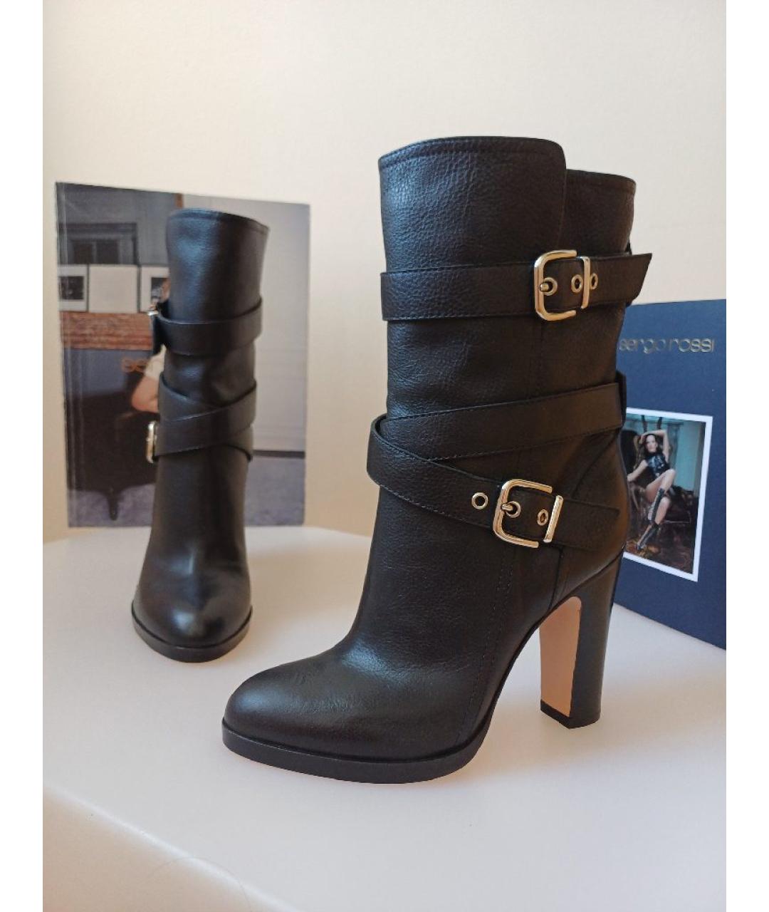 GIANVITO ROSSI Черные кожаные ботильоны, фото 3