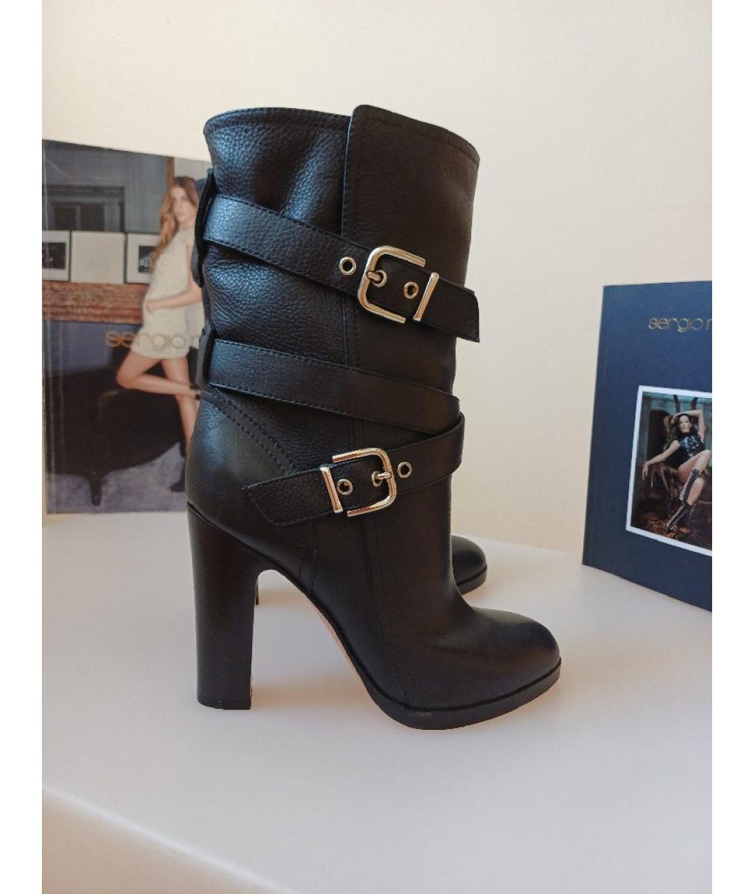 GIANVITO ROSSI Черные кожаные ботильоны, фото 6