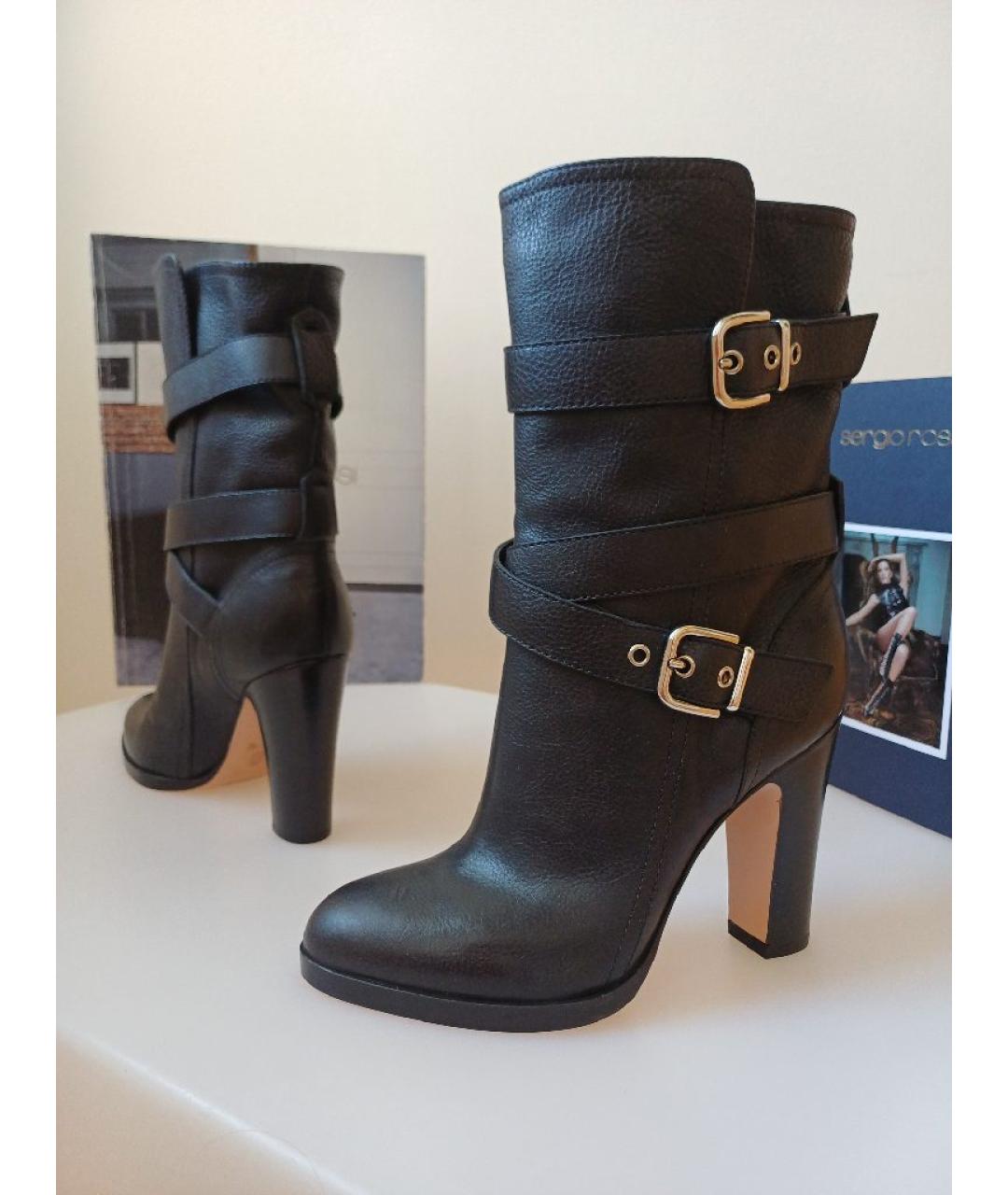 GIANVITO ROSSI Черные кожаные ботильоны, фото 4