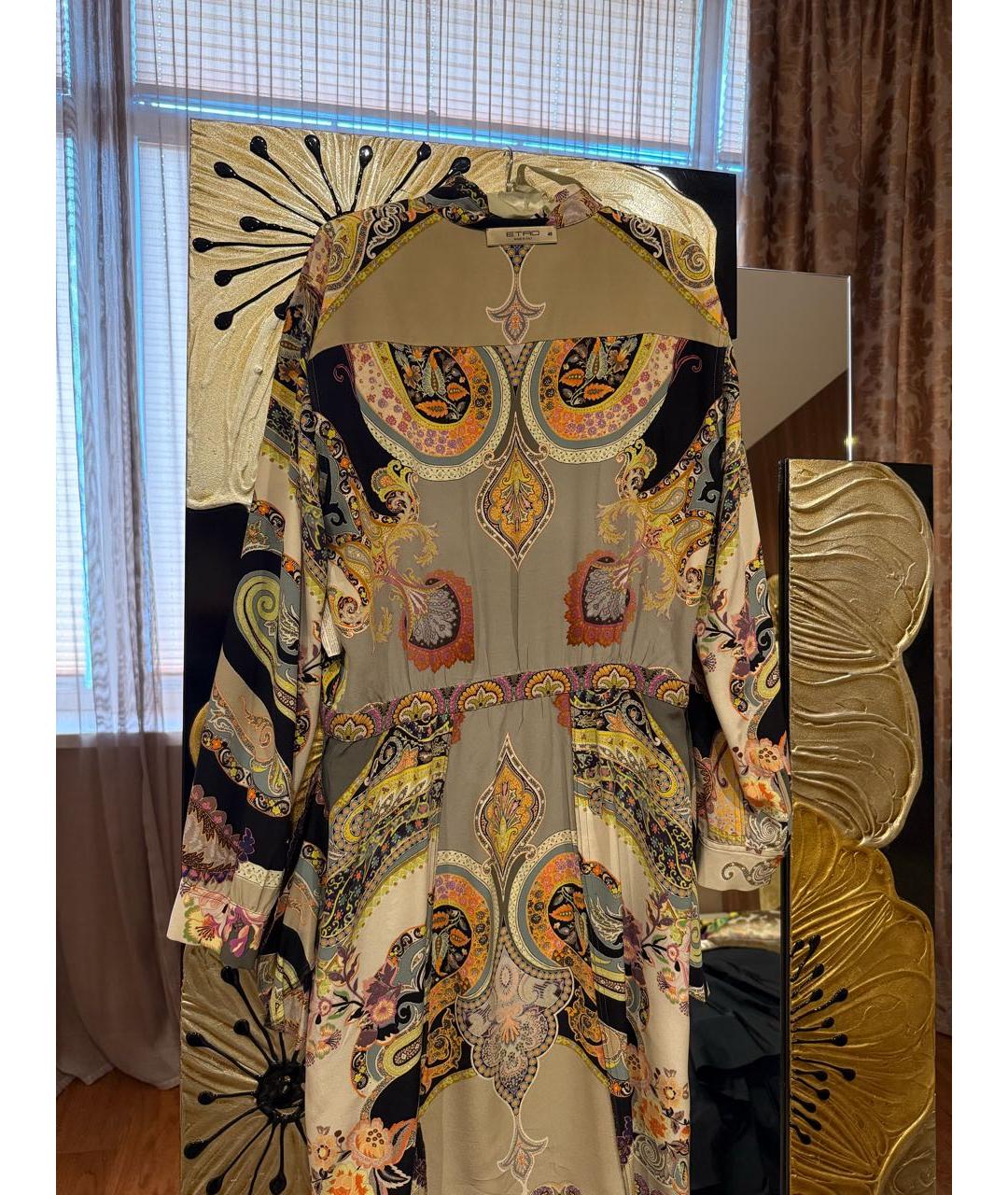 ETRO Мульти шелковое повседневное платье, фото 4