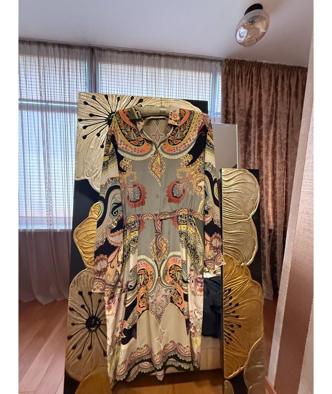 ETRO Мульти шелковое повседневное платье, фото 8