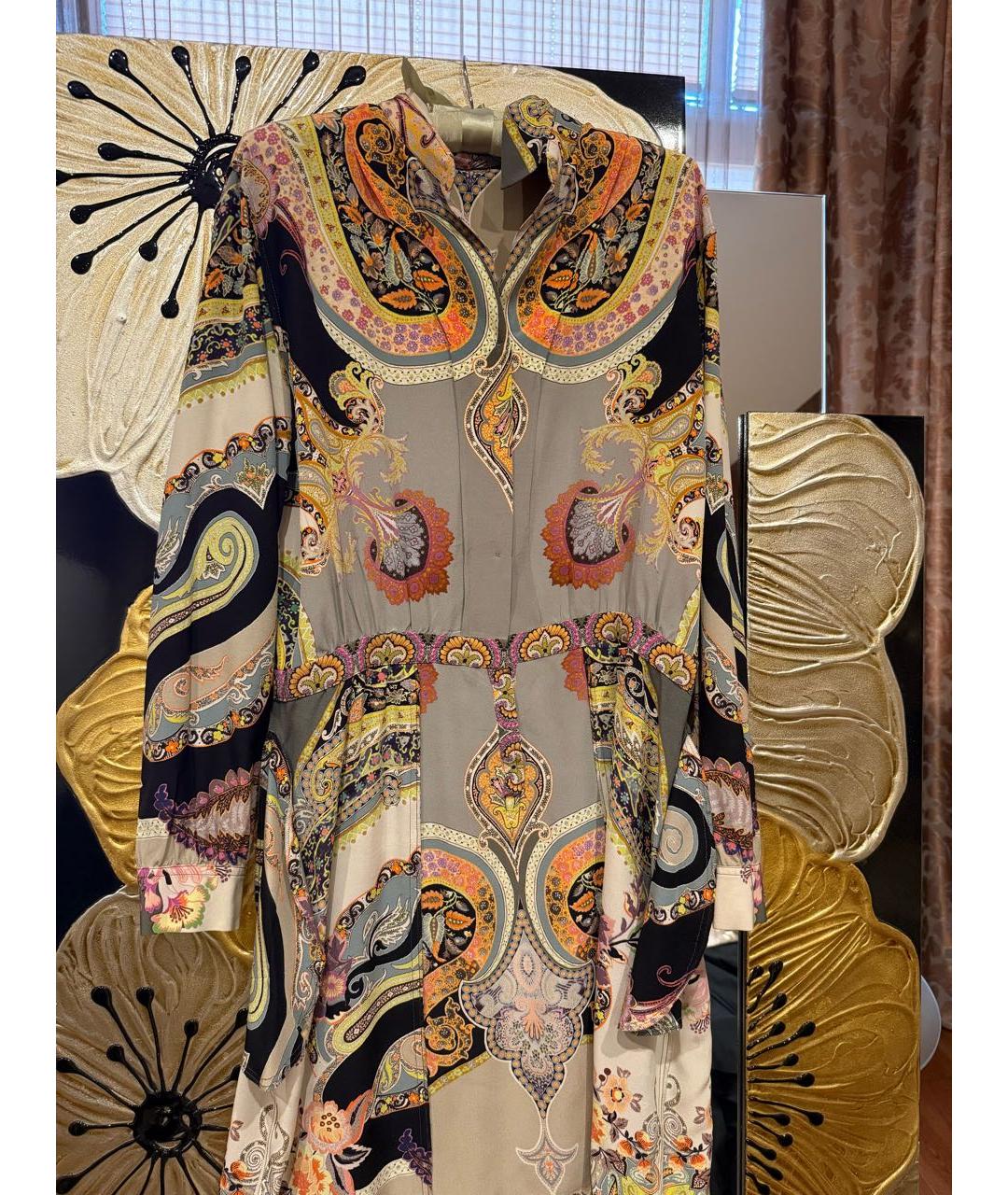 ETRO Мульти шелковое повседневное платье, фото 3