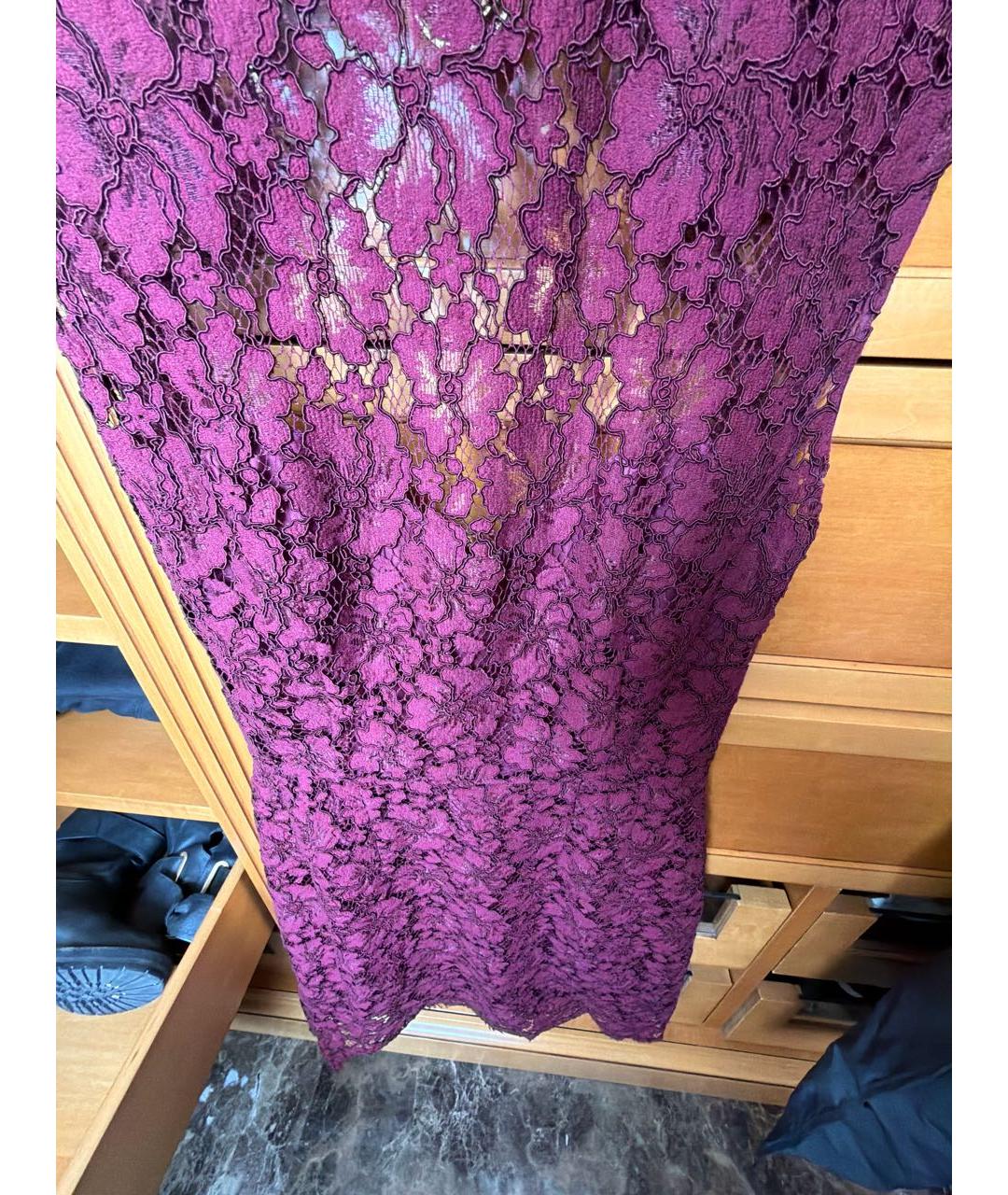 SANDRO Бордовое кружевное платье, фото 4