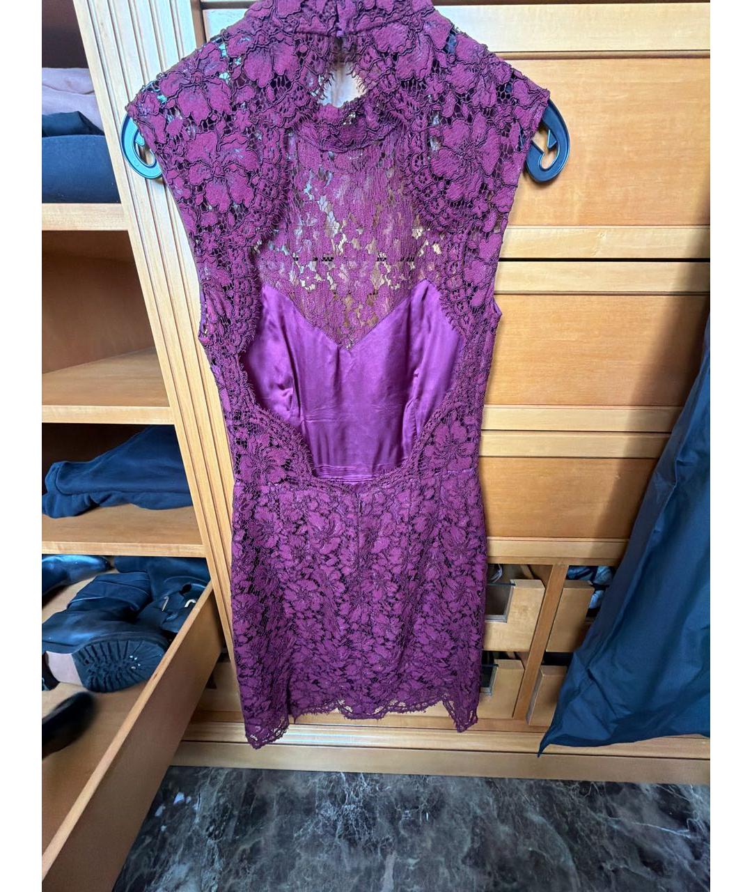 SANDRO Бордовое кружевное платье, фото 2