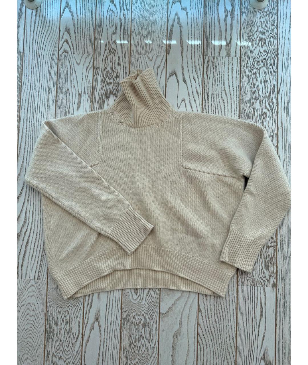 CELINE Бежевый кашемировый джемпер / свитер, фото 2