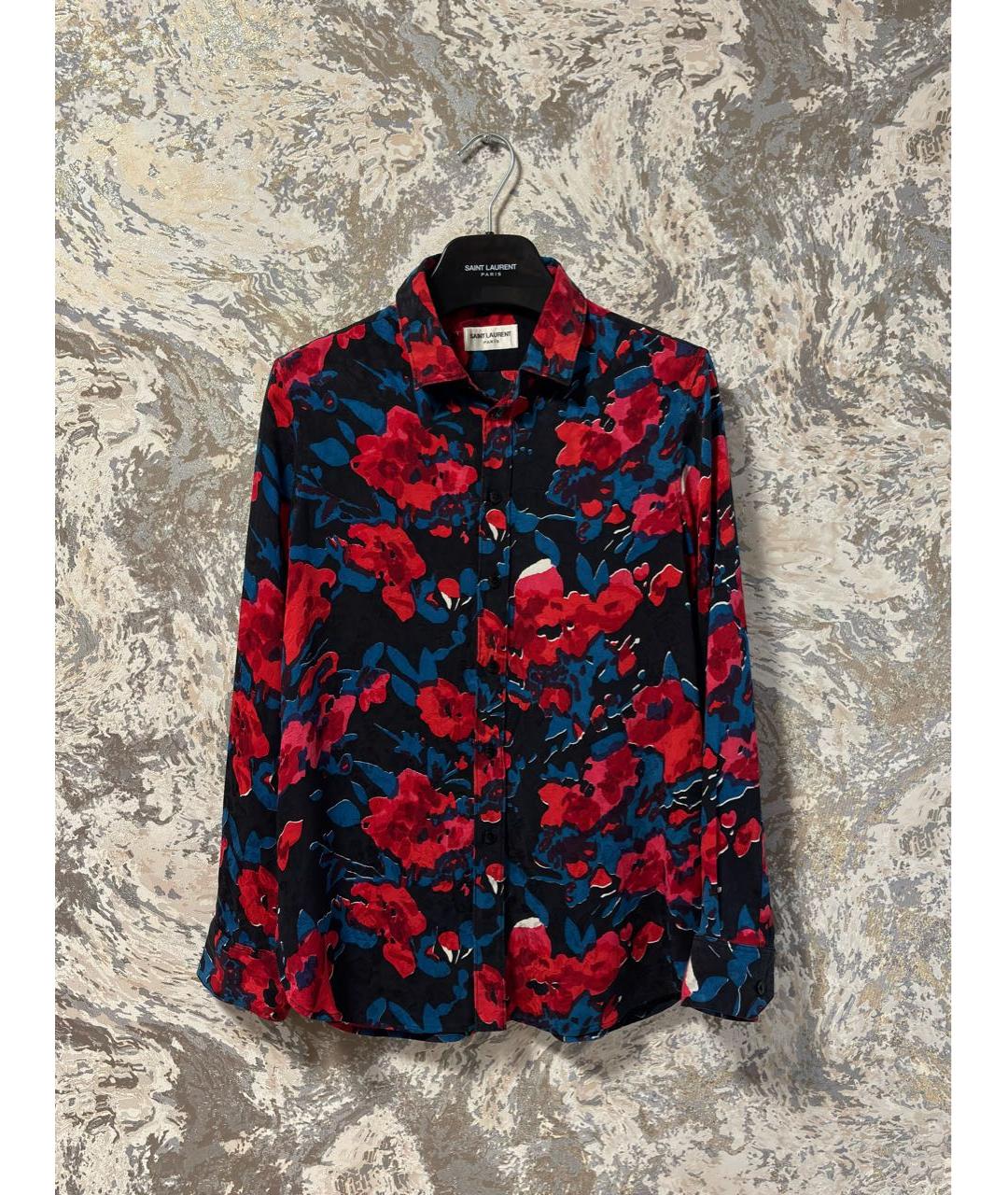 SAINT LAURENT Черная шелковая рубашка, фото 6