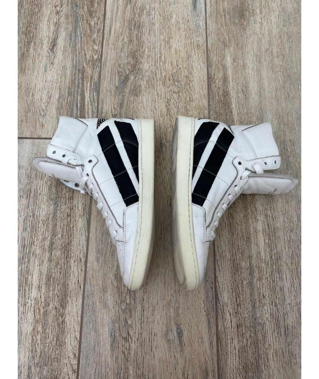 SAINT LAURENT Белые кожаные кеды, фото 3