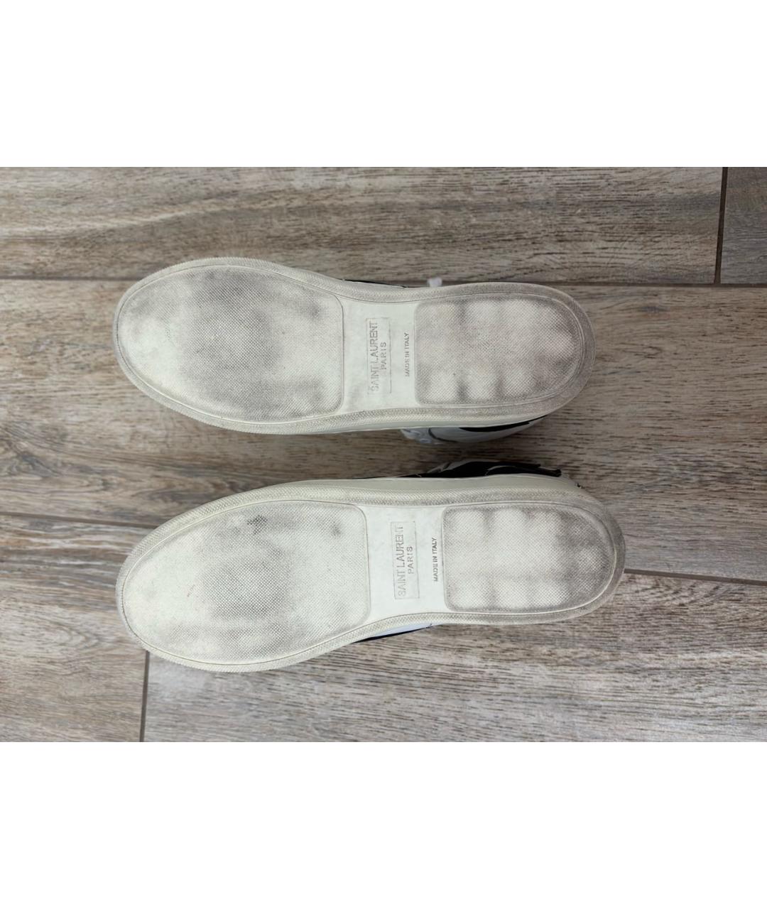 SAINT LAURENT Белые кожаные кеды, фото 7