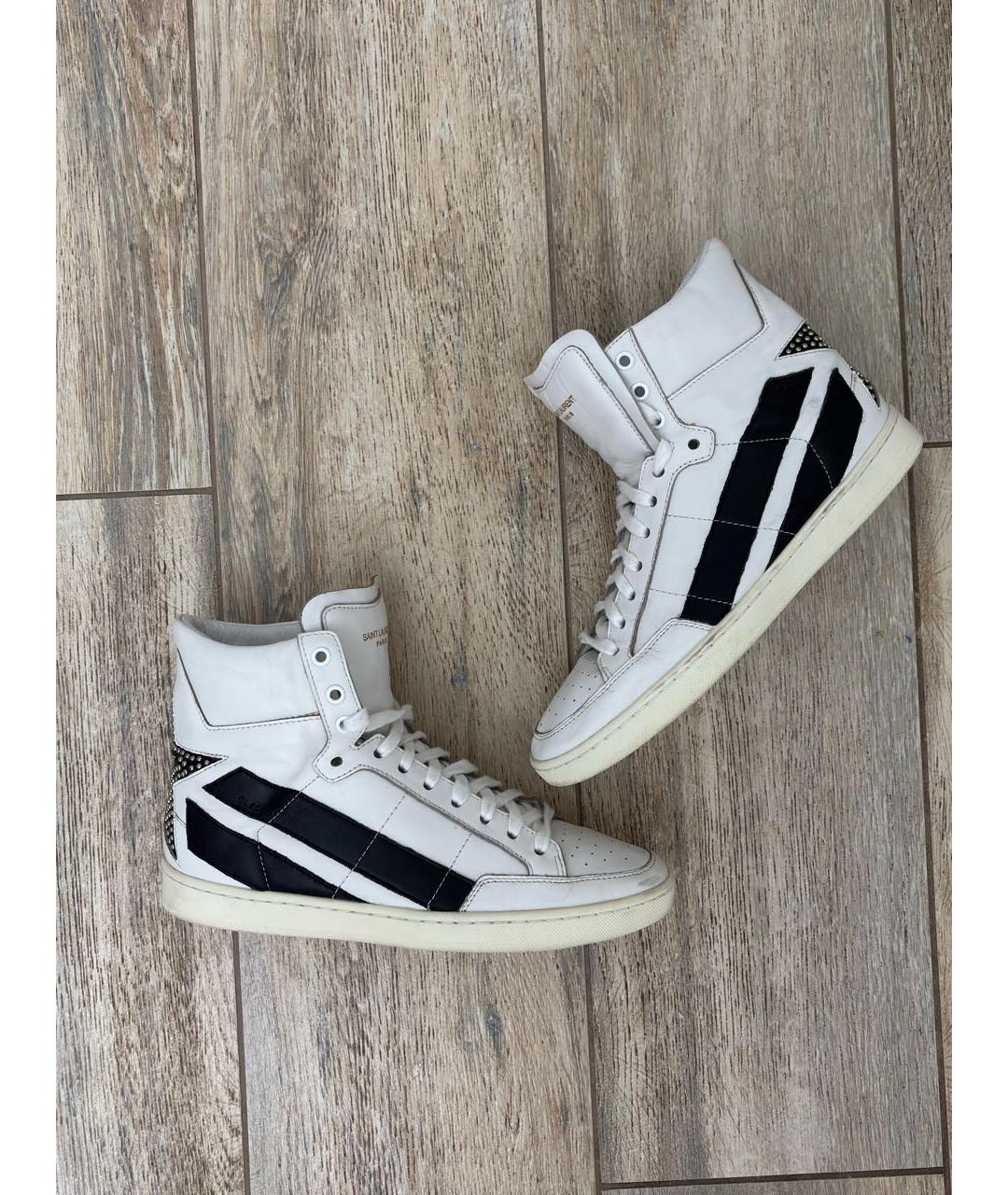 SAINT LAURENT Белые кожаные кеды, фото 8
