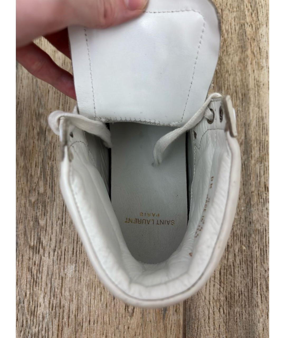 SAINT LAURENT Белые кожаные кеды, фото 5