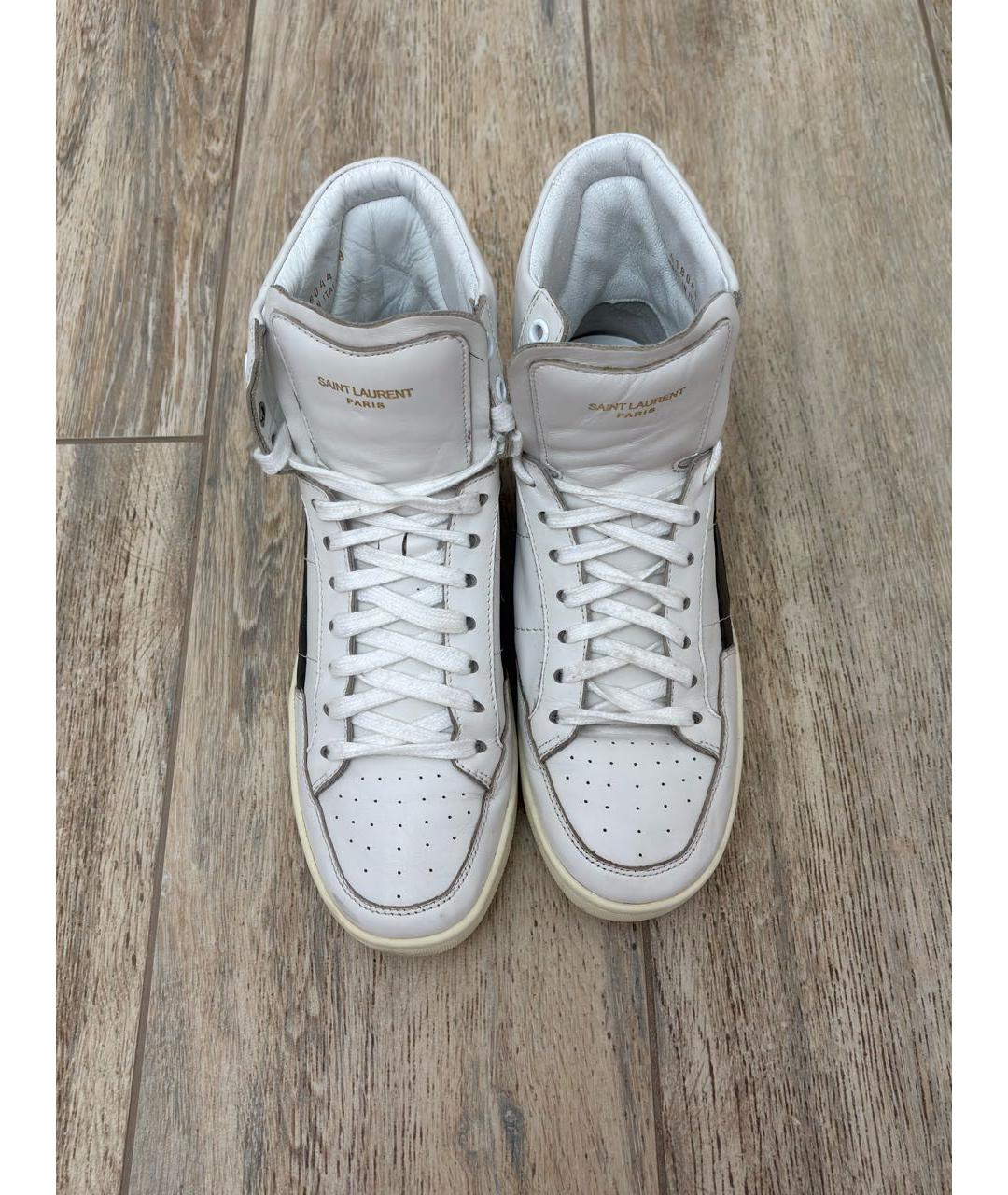 SAINT LAURENT Белые кожаные кеды, фото 2