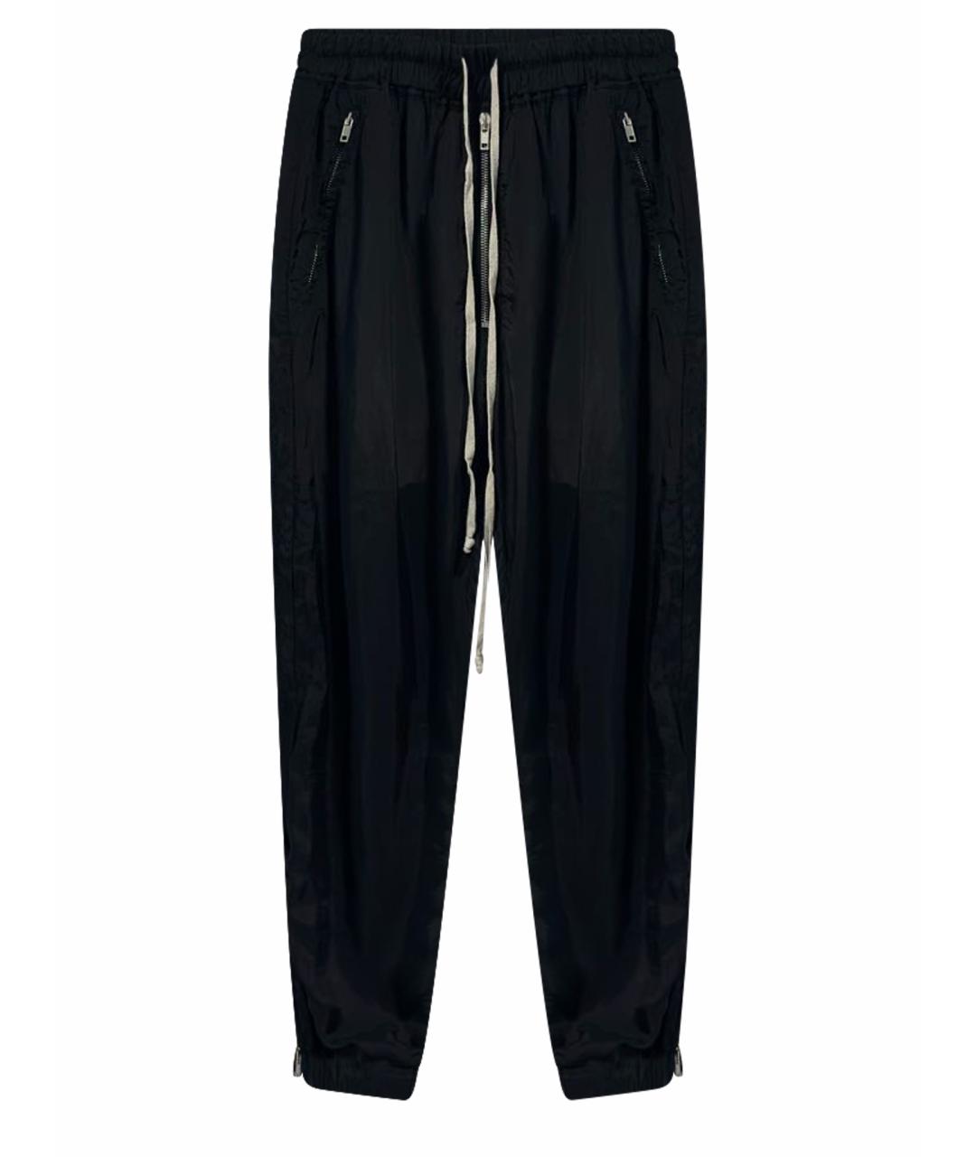 RICK OWENS Черные шелковые спортивные брюки и шорты, фото 1