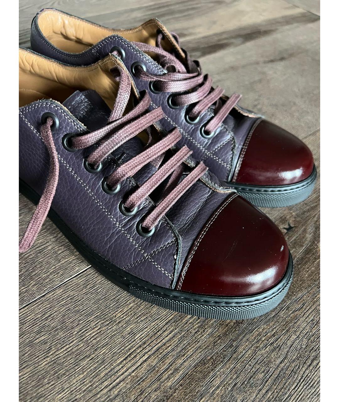 MARC JACOBS Бордовые кожаные низкие кроссовки / кеды, фото 7
