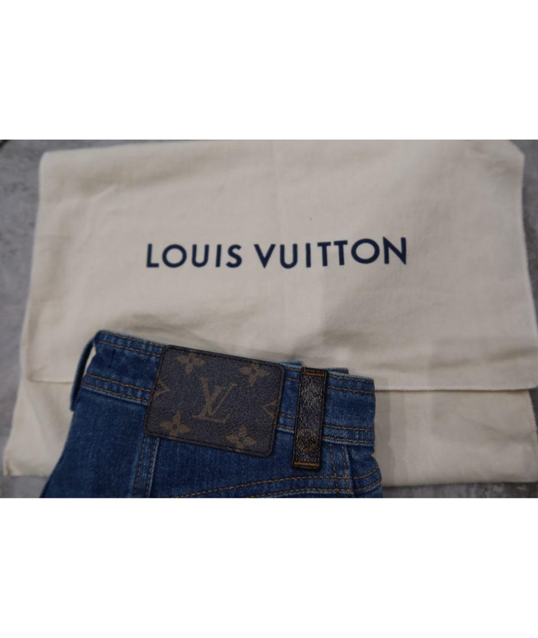 LOUIS VUITTON Темно-синие хлопковые джинсы слим, фото 3