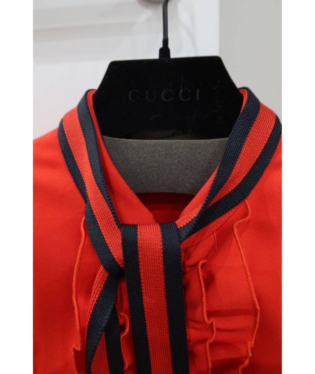 GUCCI Красное хлопковое повседневное платье, фото 2