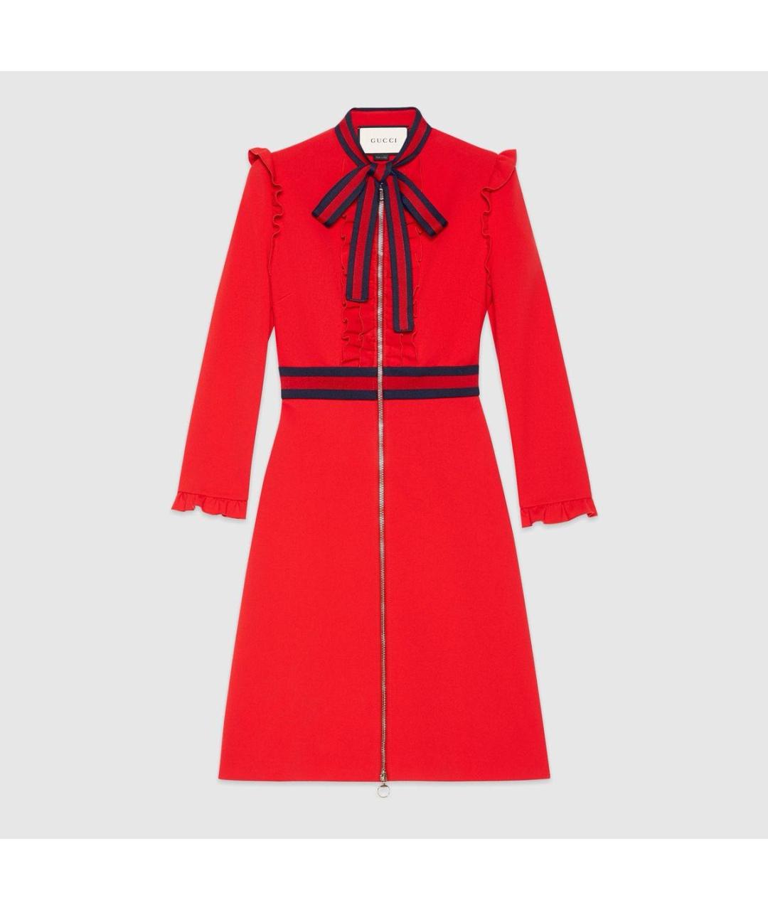 GUCCI Красное хлопковое повседневное платье, фото 4