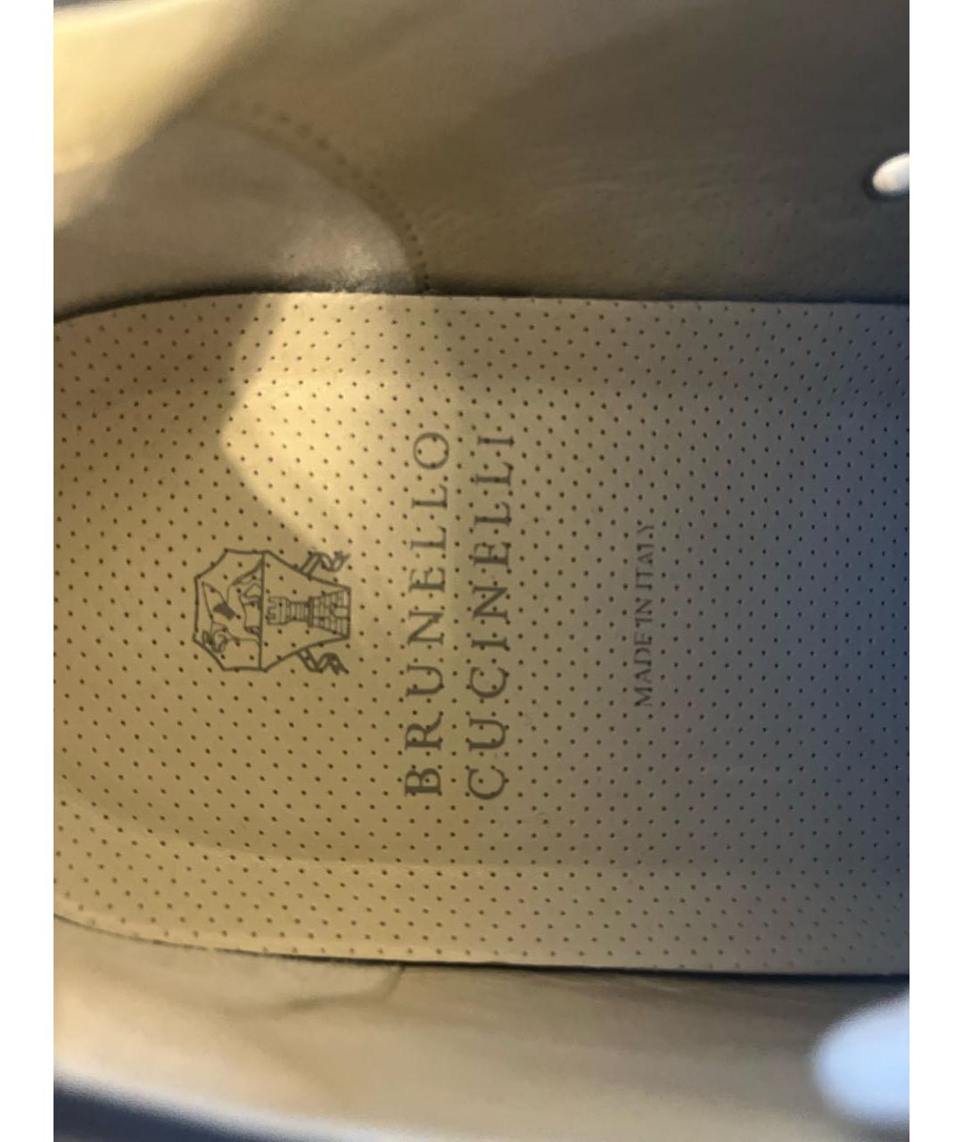 BRUNELLO CUCINELLI Белые кожаные низкие кроссовки / кеды, фото 4