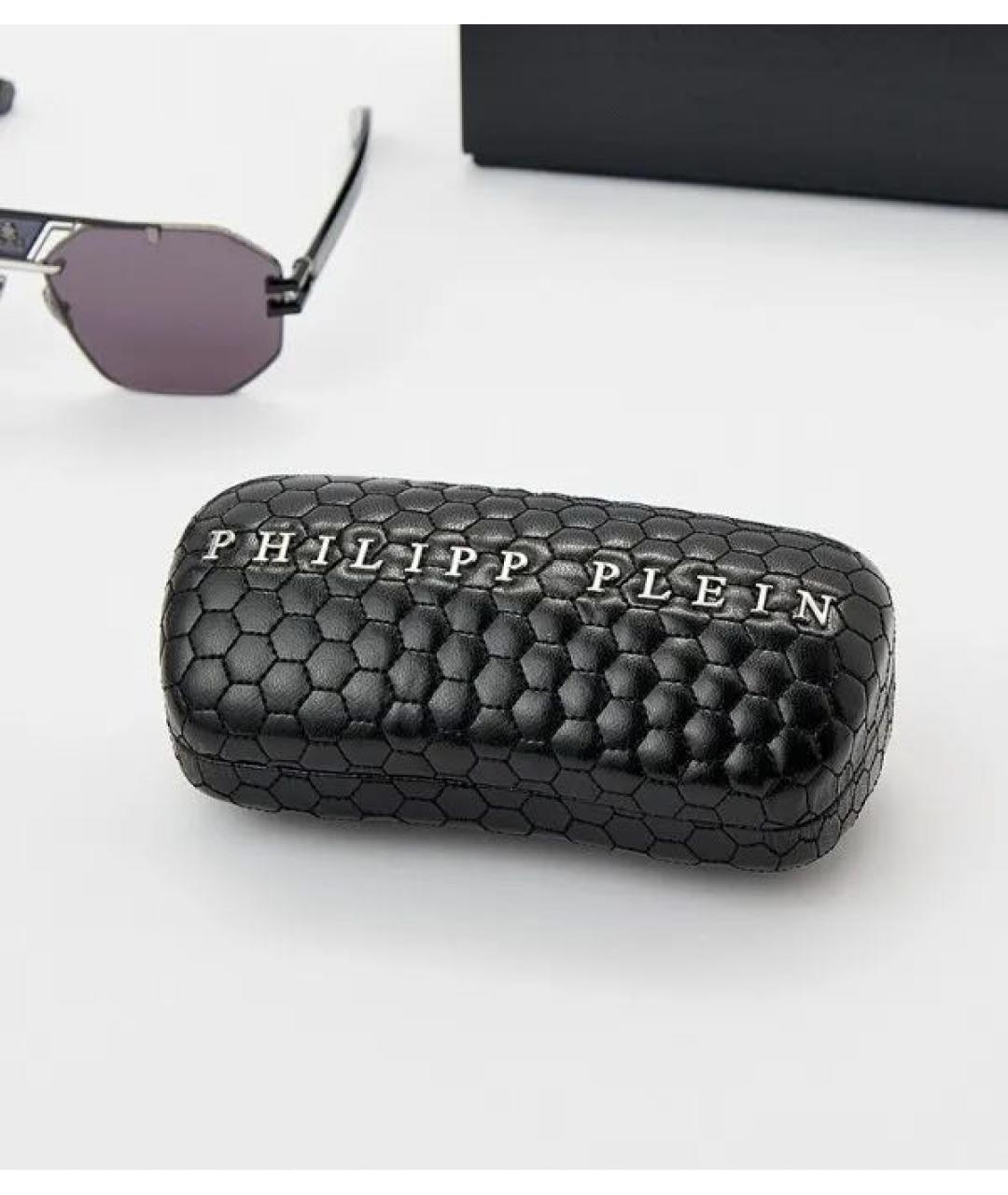 PHILIPP PLEIN Черные металлические солнцезащитные очки, фото 2