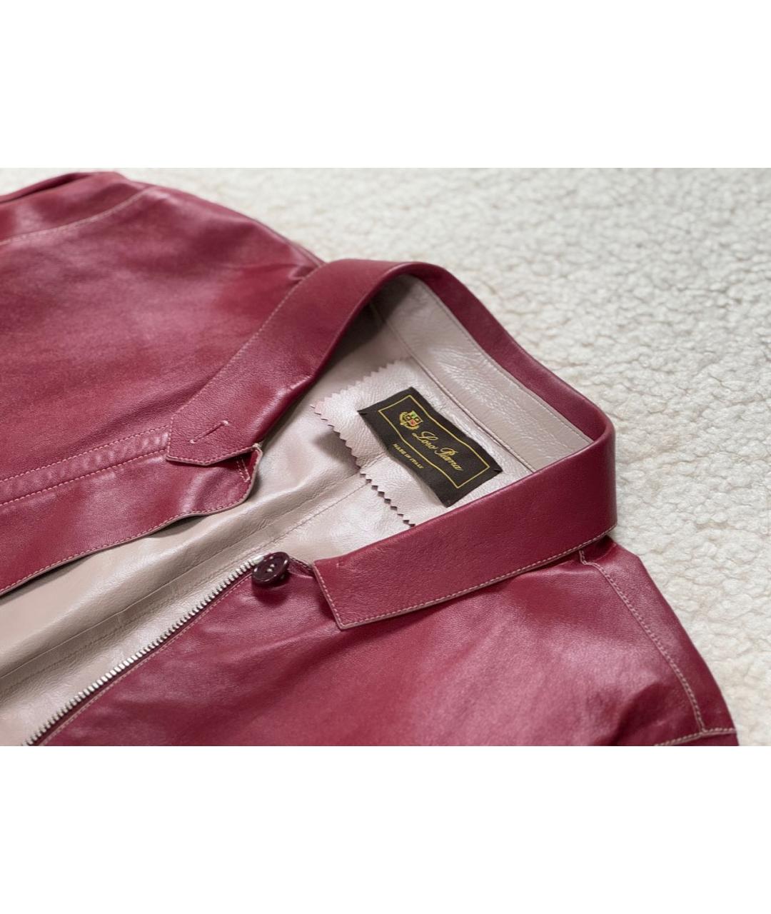LORO PIANA Бордовая кожаная куртка, фото 4