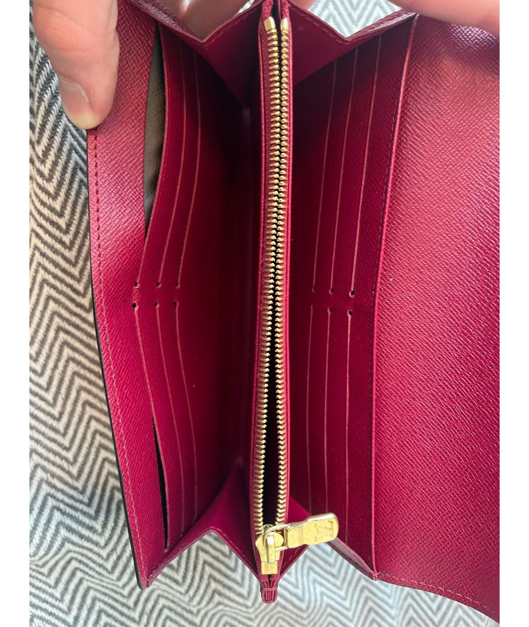 LOUIS VUITTON Коричневый кожаный кошелек, фото 4
