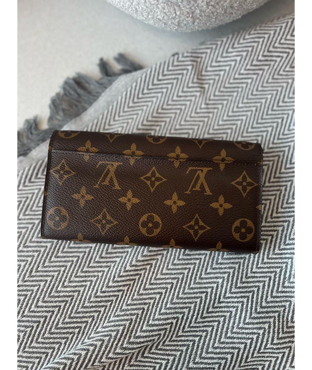 LOUIS VUITTON Коричневый кожаный кошелек, фото 2