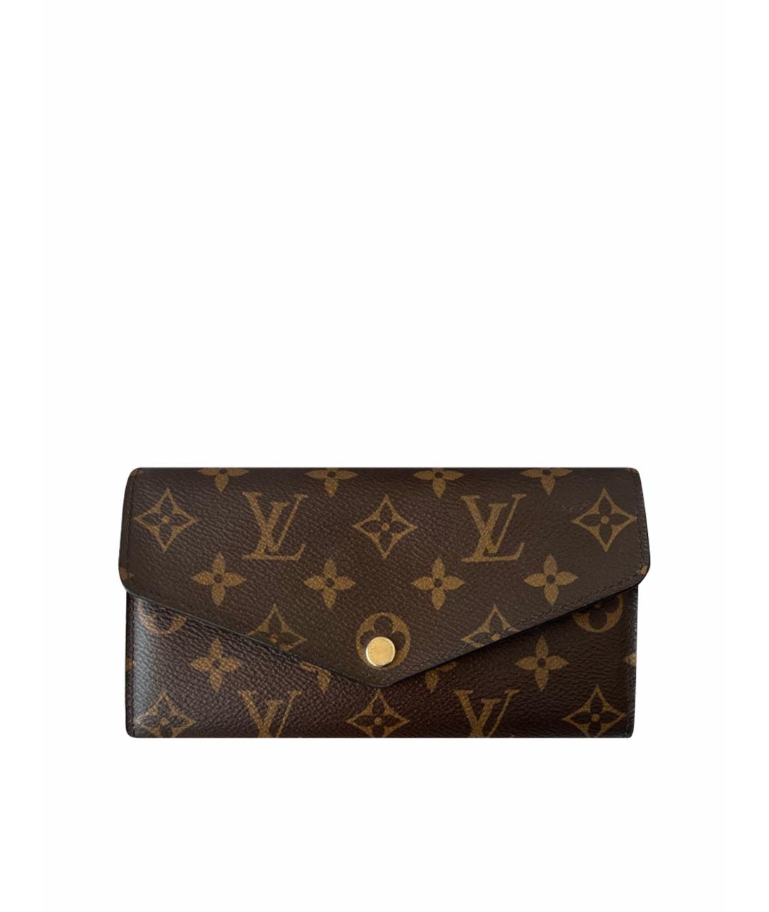 LOUIS VUITTON Коричневый кожаный кошелек, фото 1