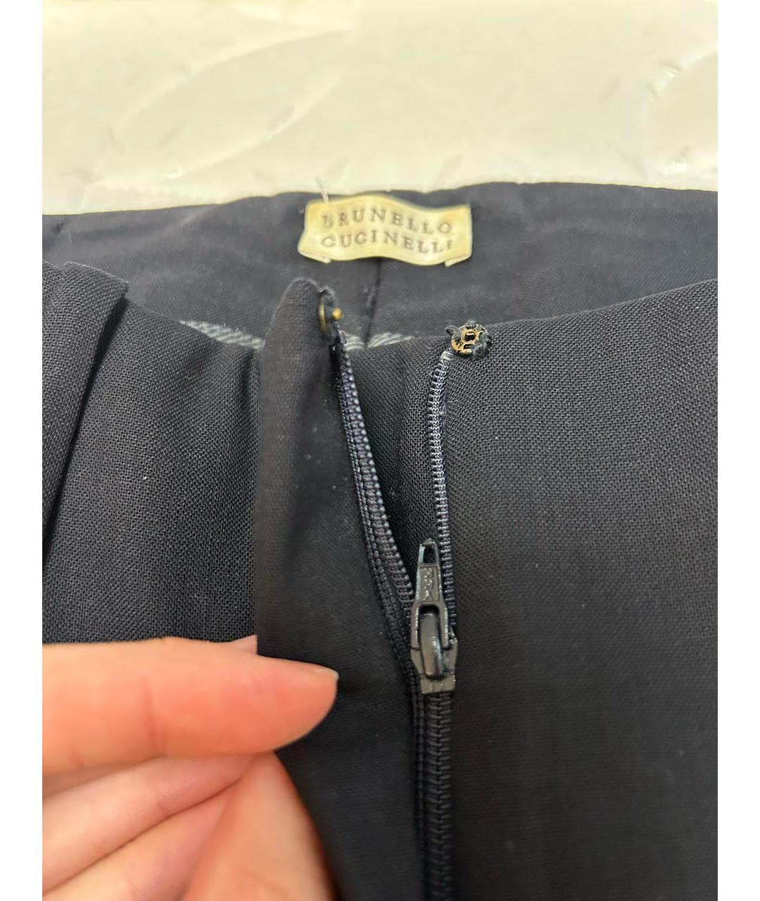 BRUNELLO CUCINELLI Черные шерстяные брюки узкие, фото 4