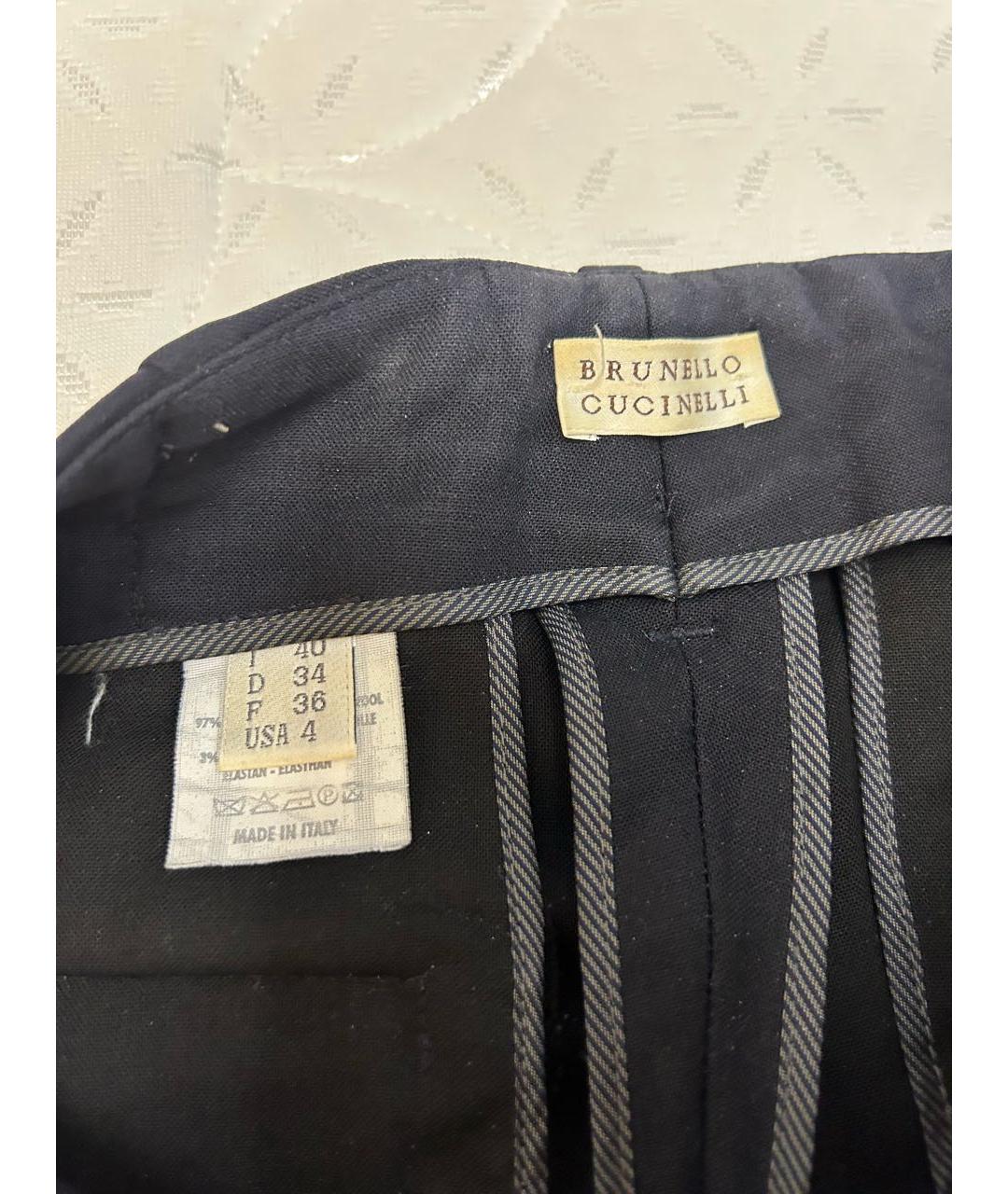 BRUNELLO CUCINELLI Черные шерстяные брюки узкие, фото 3