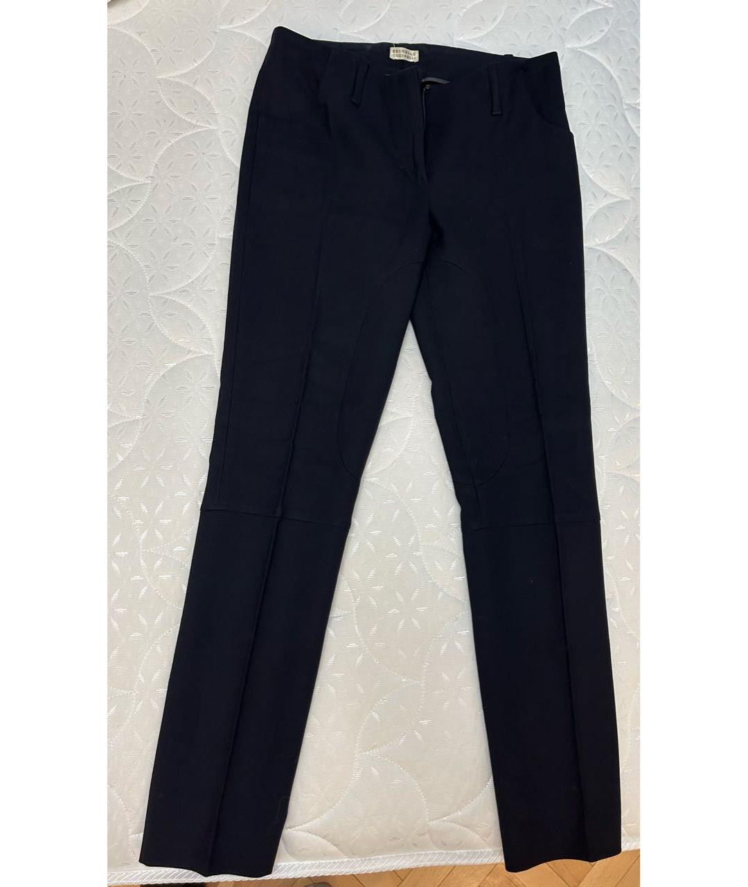 BRUNELLO CUCINELLI Черные шерстяные брюки узкие, фото 6