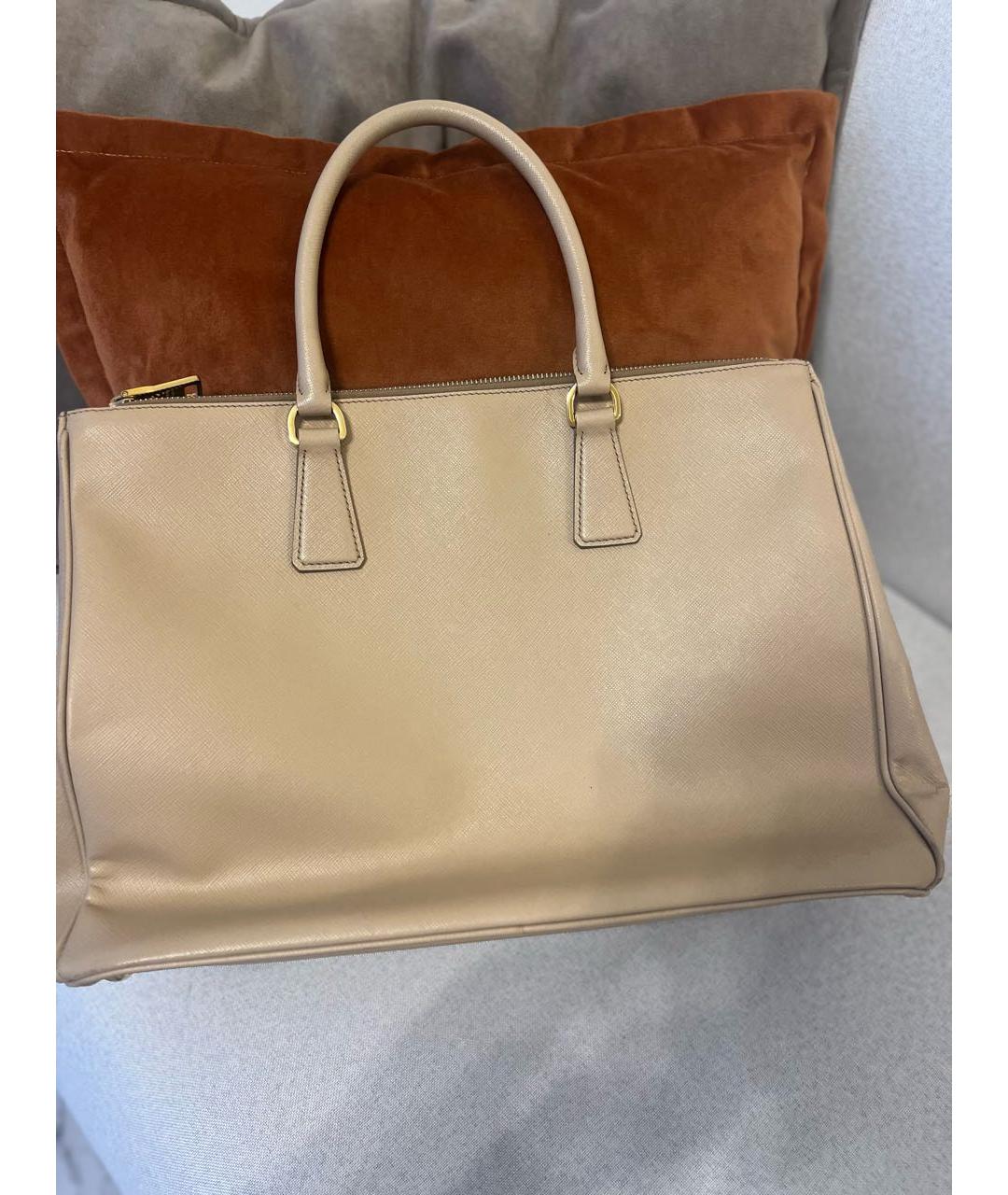PRADA Белая кожаная сумка тоут, фото 3