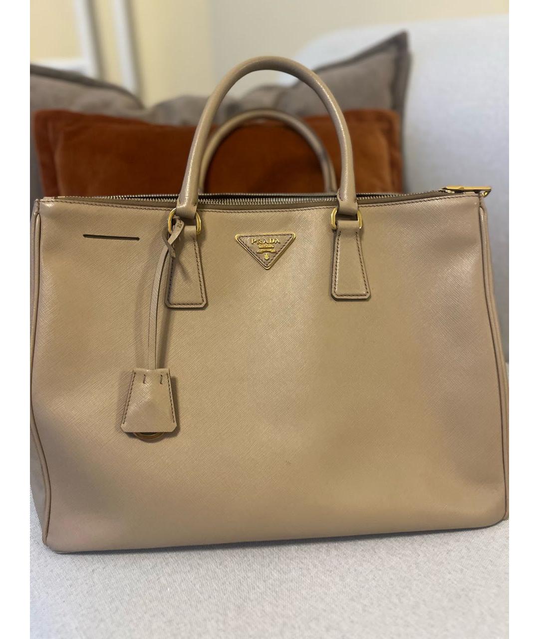 PRADA Белая кожаная сумка тоут, фото 4