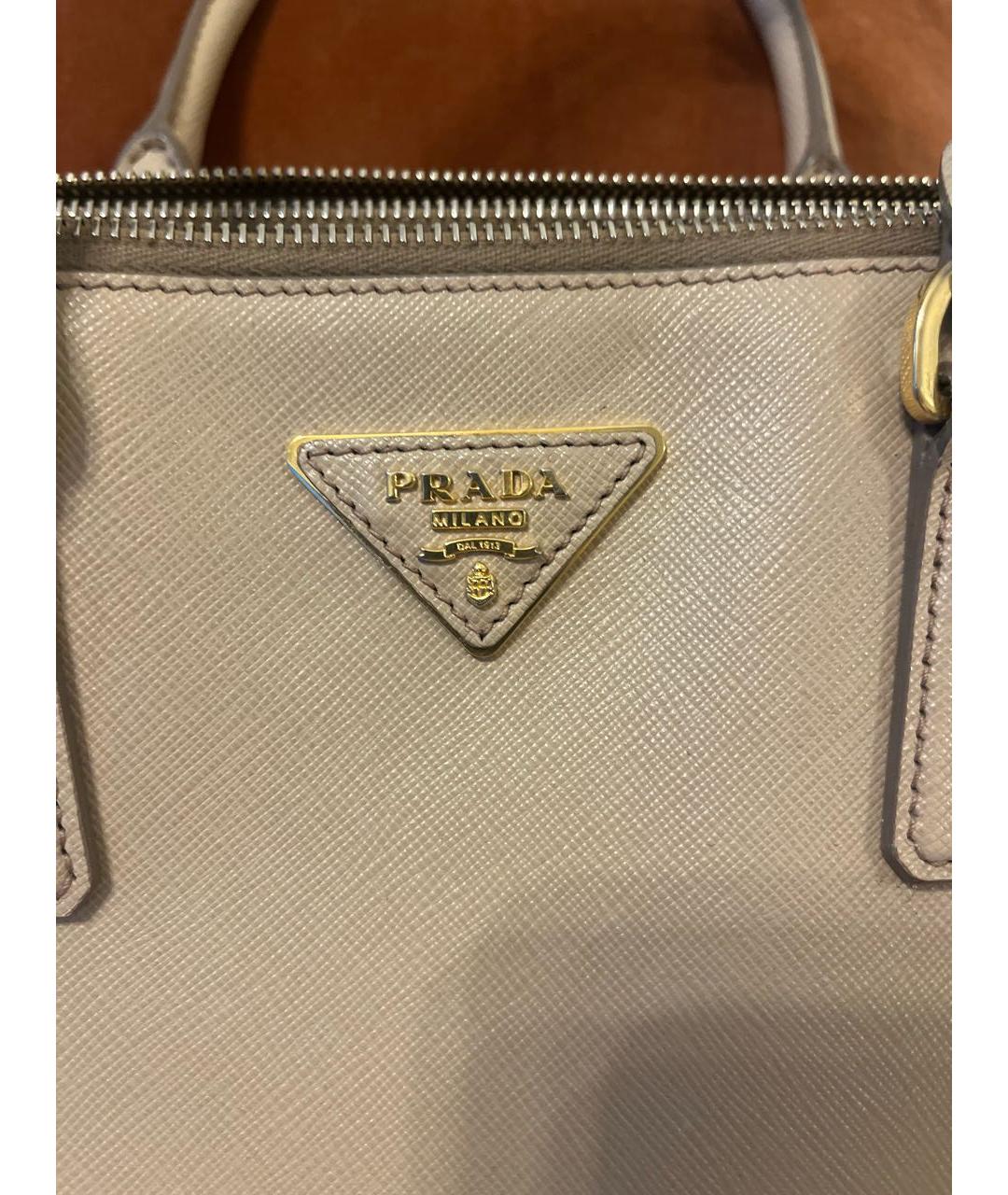 PRADA Белая кожаная сумка тоут, фото 2
