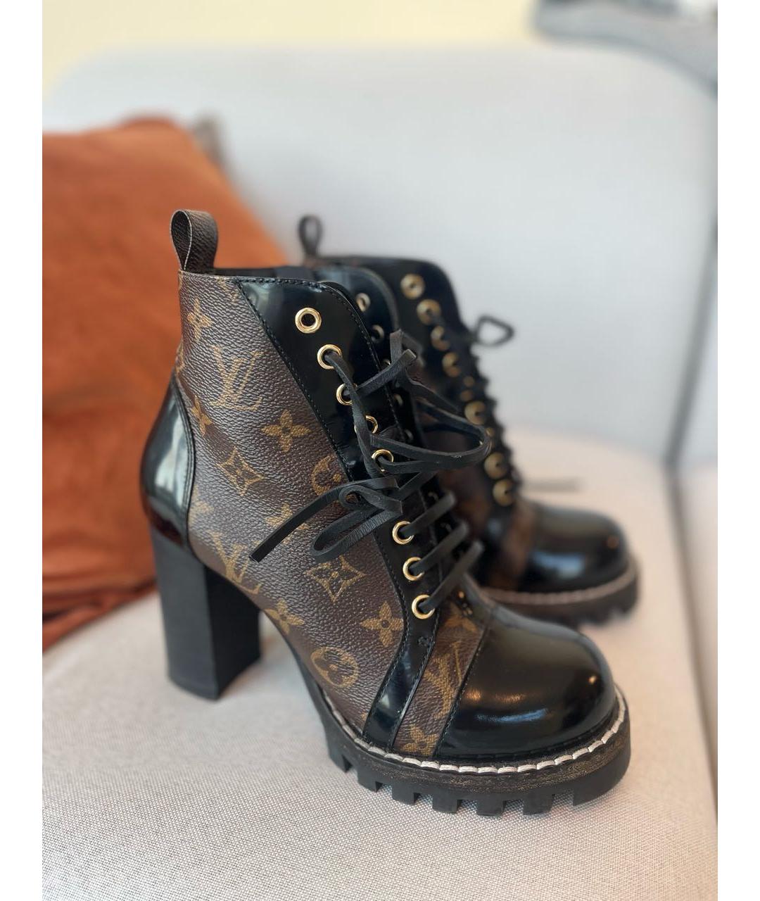 LOUIS VUITTON Коричневые кожаные ботильоны, фото 6