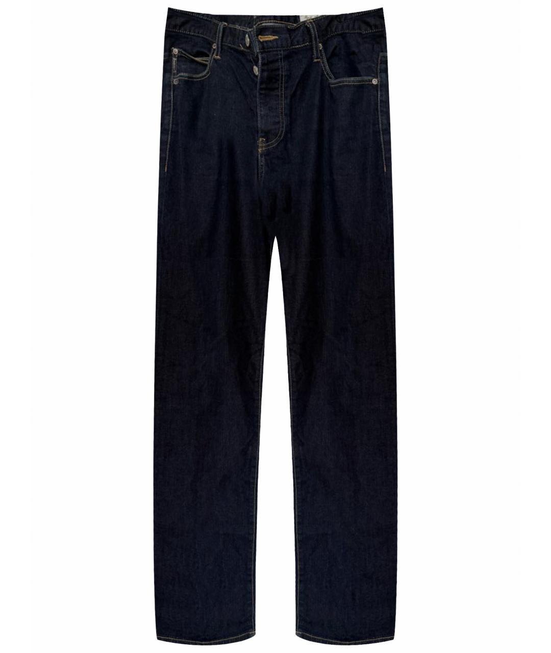 ARMANI JEANS Темно-синие хлопковые прямые джинсы, фото 1