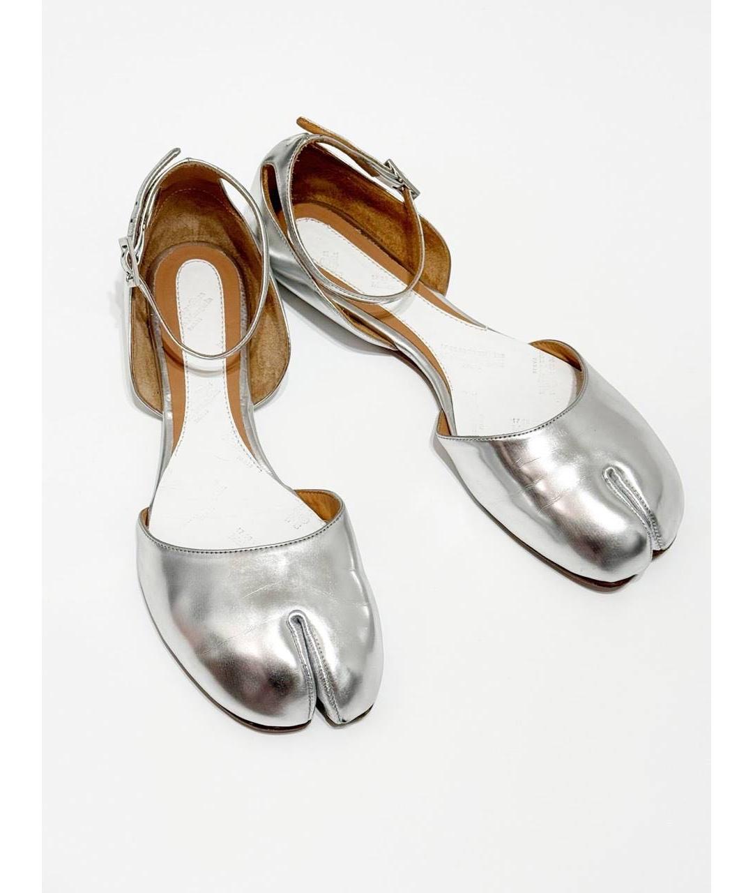 MAISON MARGIELA Серебряные кожаные туфли, фото 2