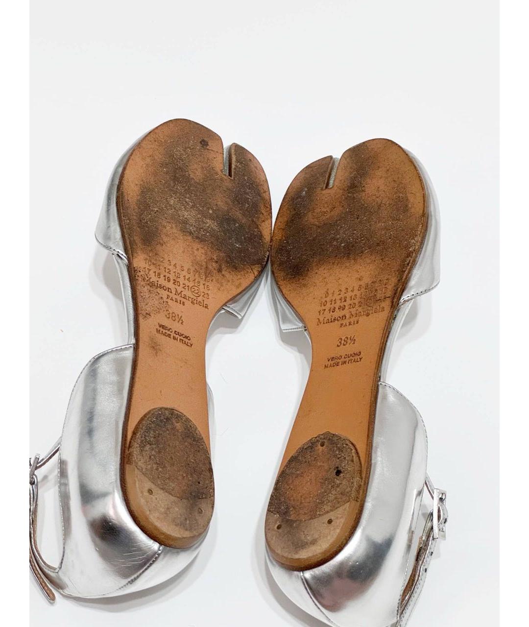 MAISON MARGIELA Серебряные кожаные туфли, фото 4