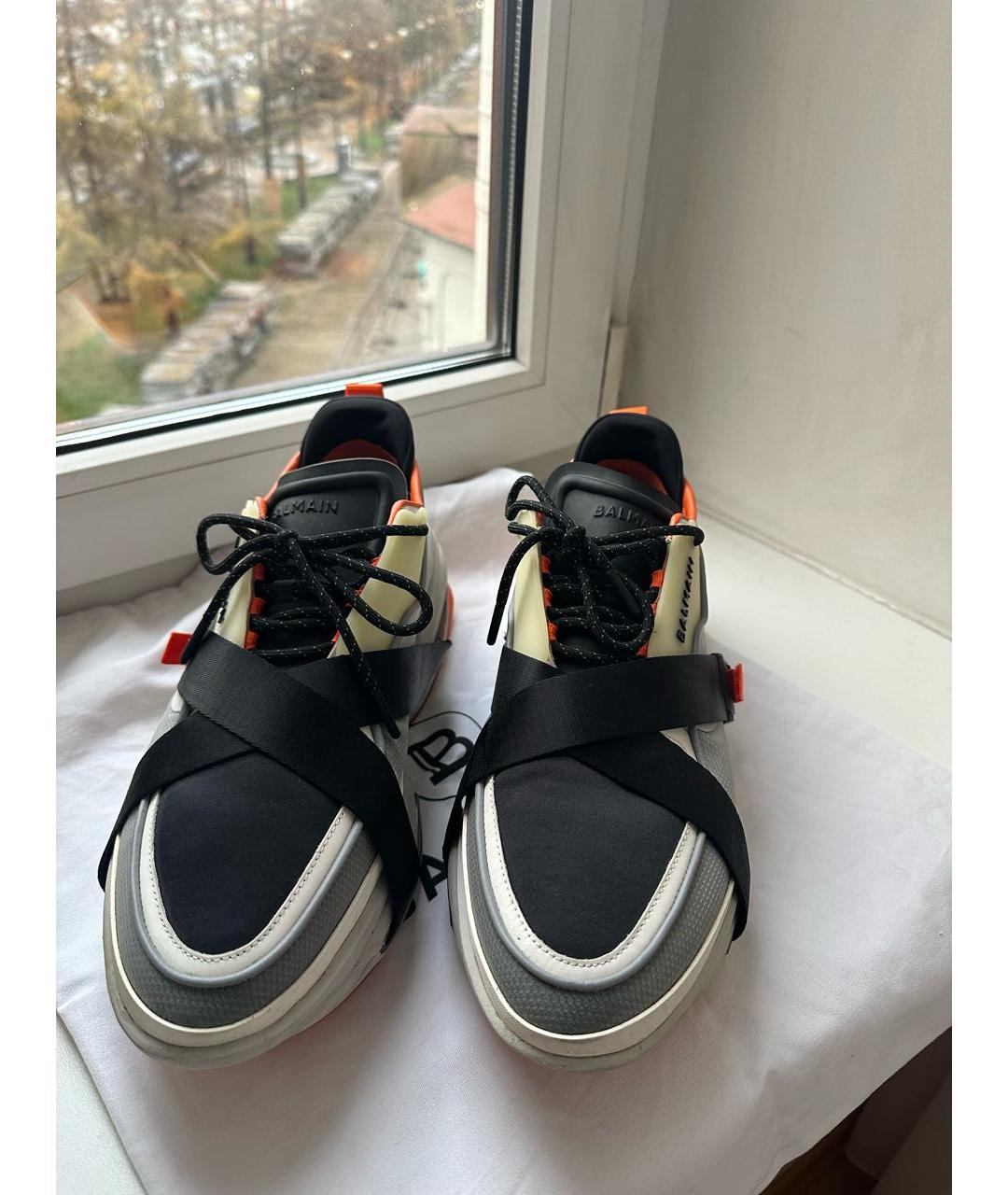 BALMAIN Мульти кожаные низкие кроссовки / кеды, фото 3