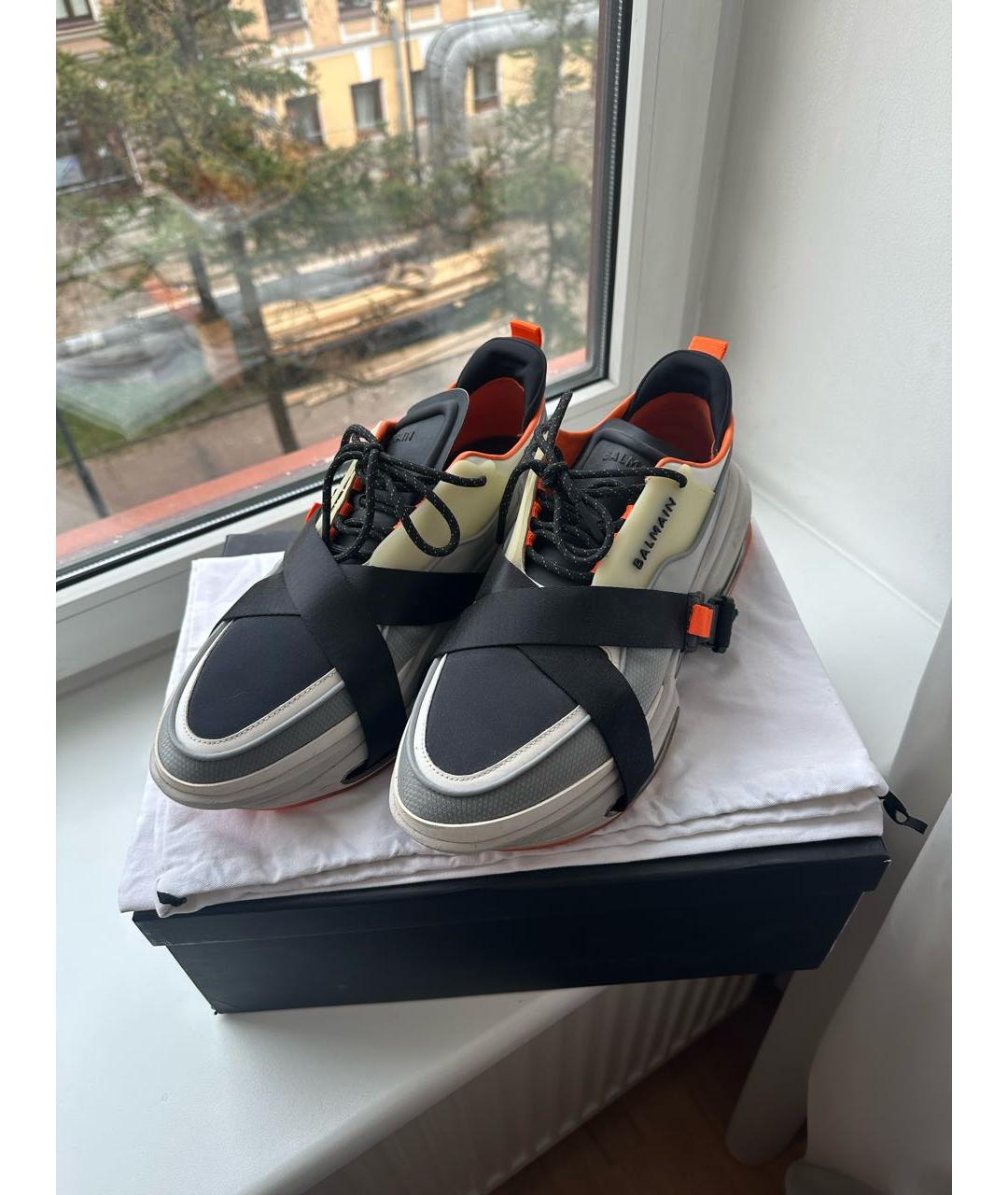 BALMAIN Мульти кожаные низкие кроссовки / кеды, фото 2