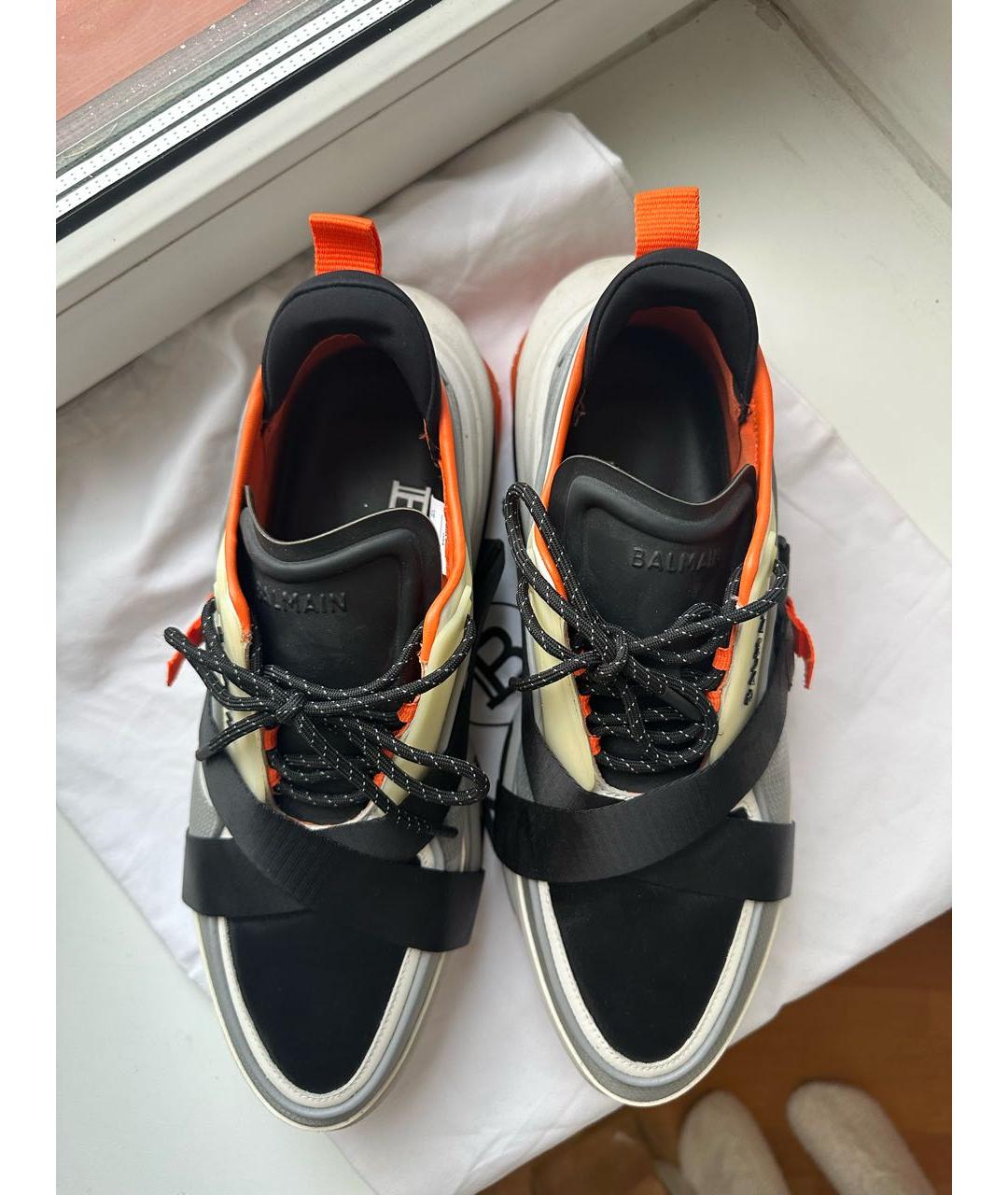 BALMAIN Мульти кожаные низкие кроссовки / кеды, фото 4