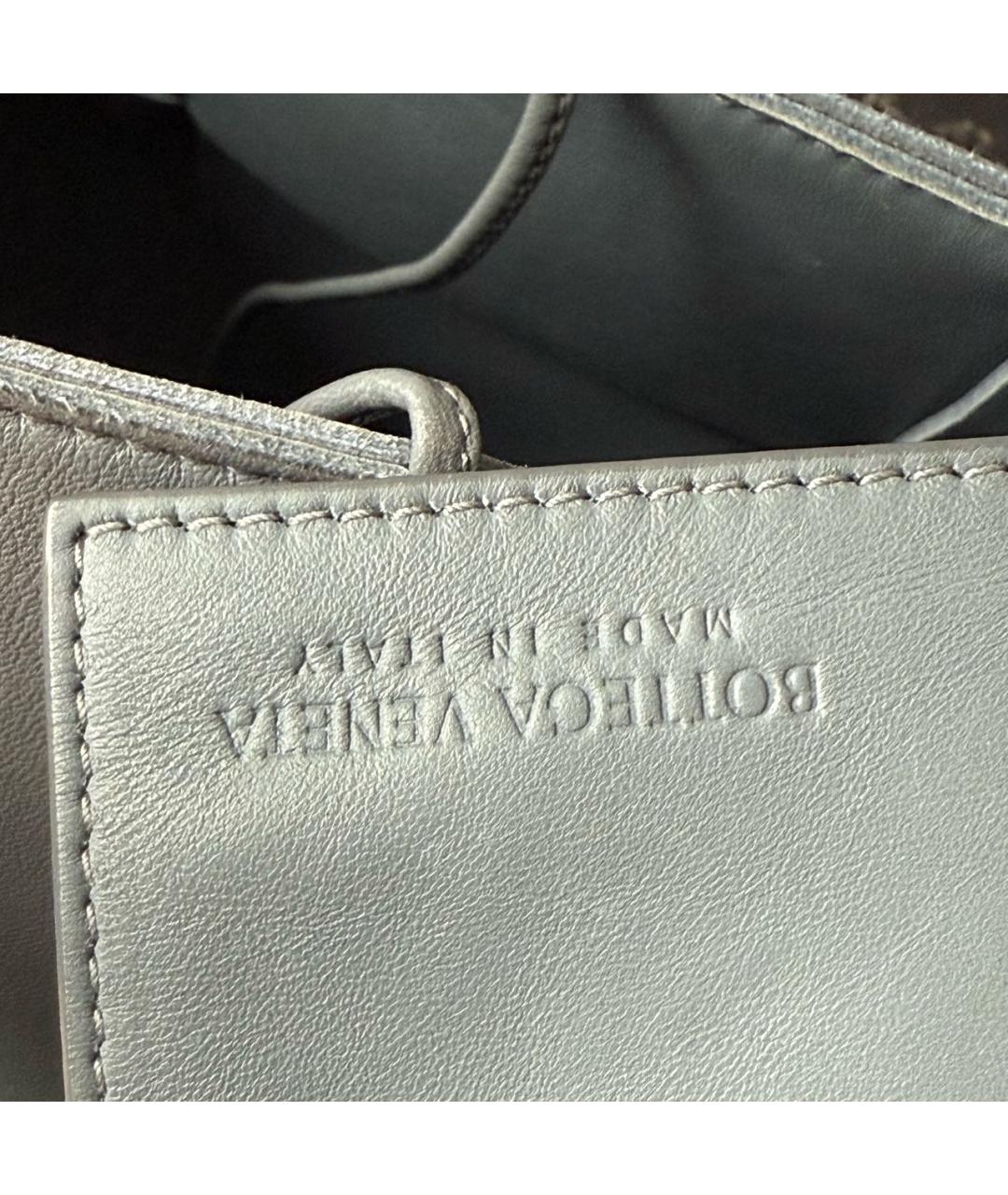 BOTTEGA VENETA Серая кожаная сумка с короткими ручками, фото 8