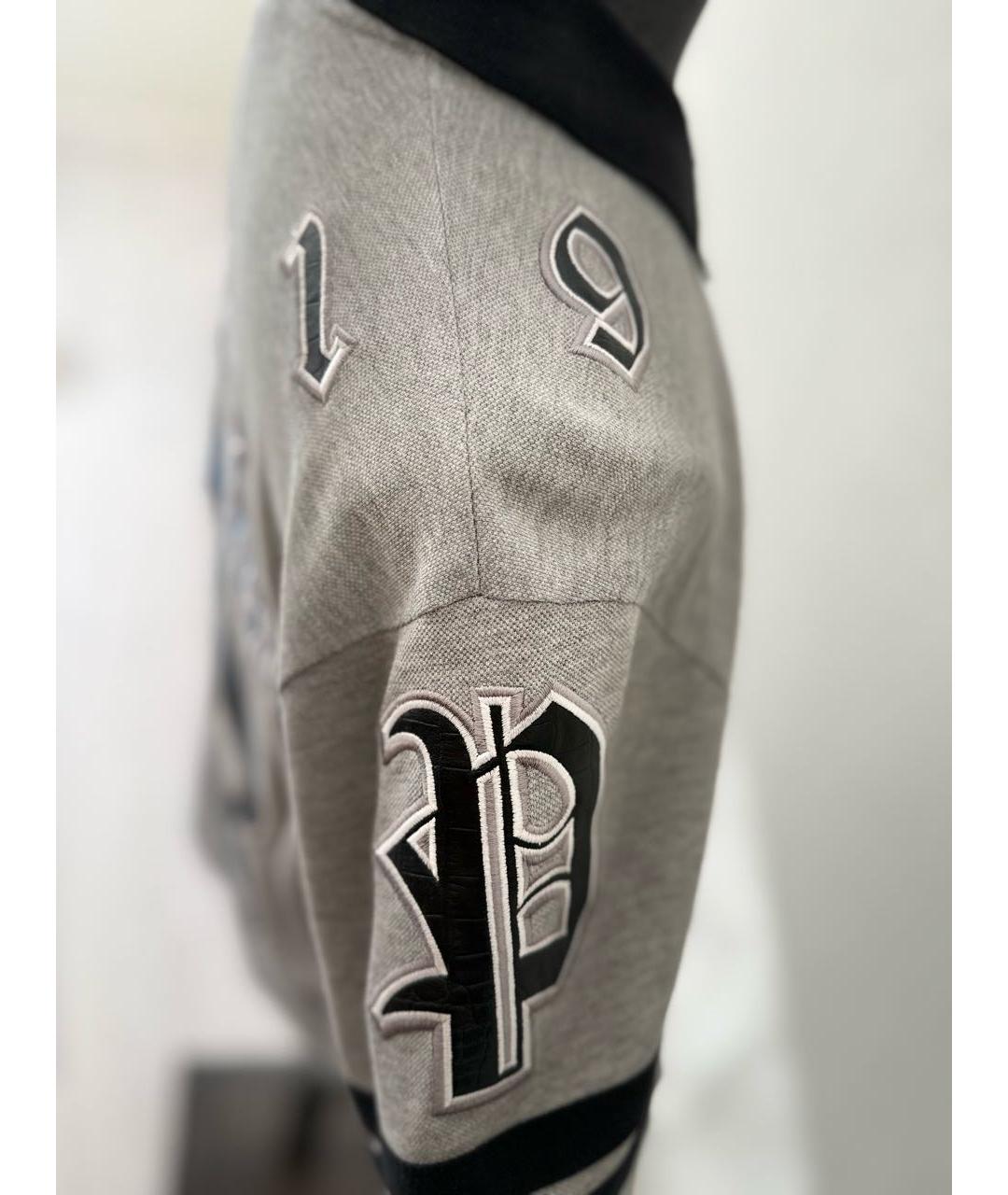 PHILIPP PLEIN Серая хлопковая футболка, фото 4