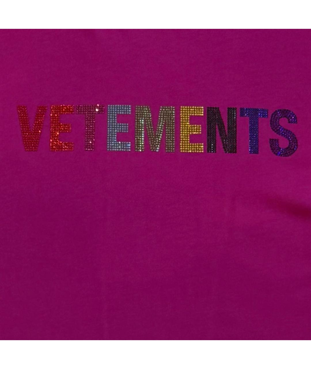 VETEMENTS Фуксия хлопковая футболка, фото 4