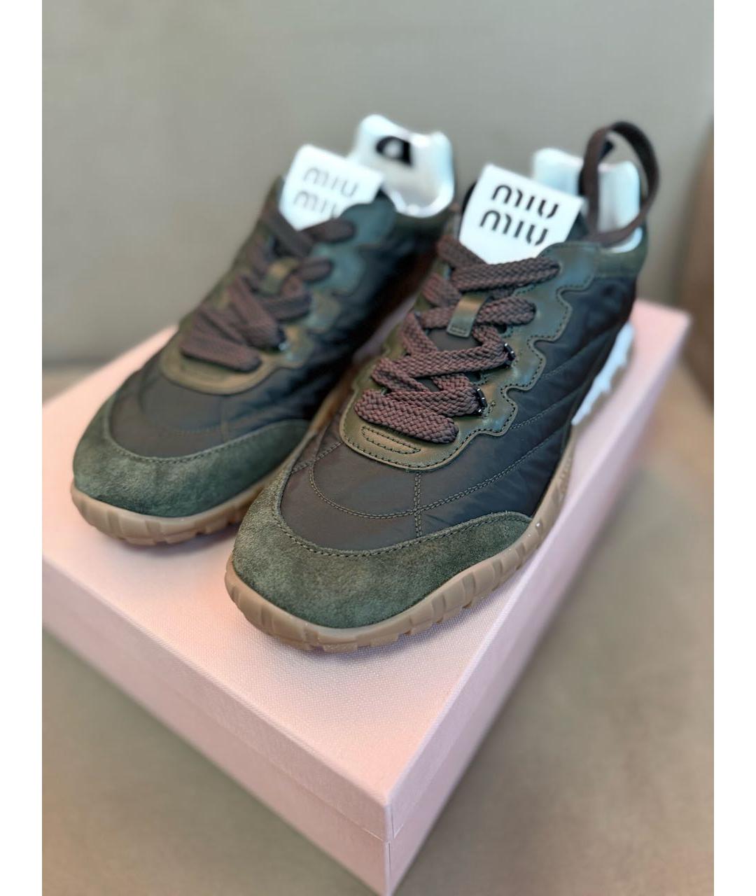 MIU MIU Хаки кеды, фото 5