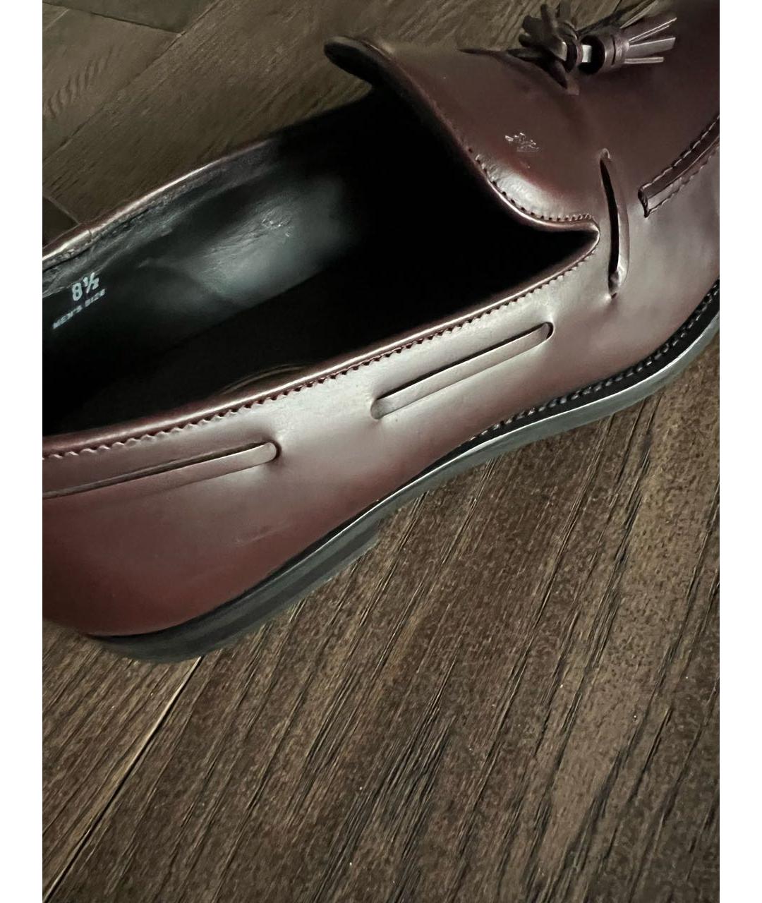 TOD'S Бордовые кожаные туфли, фото 7