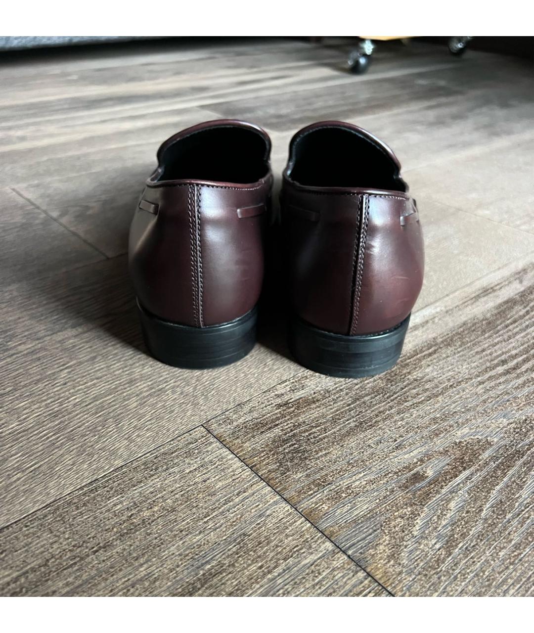 TOD'S Бордовые кожаные туфли, фото 4