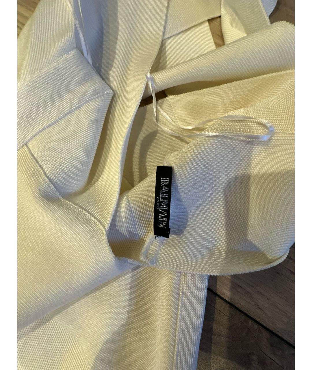 BALMAIN Белое хлопковое коктейльное платье, фото 3