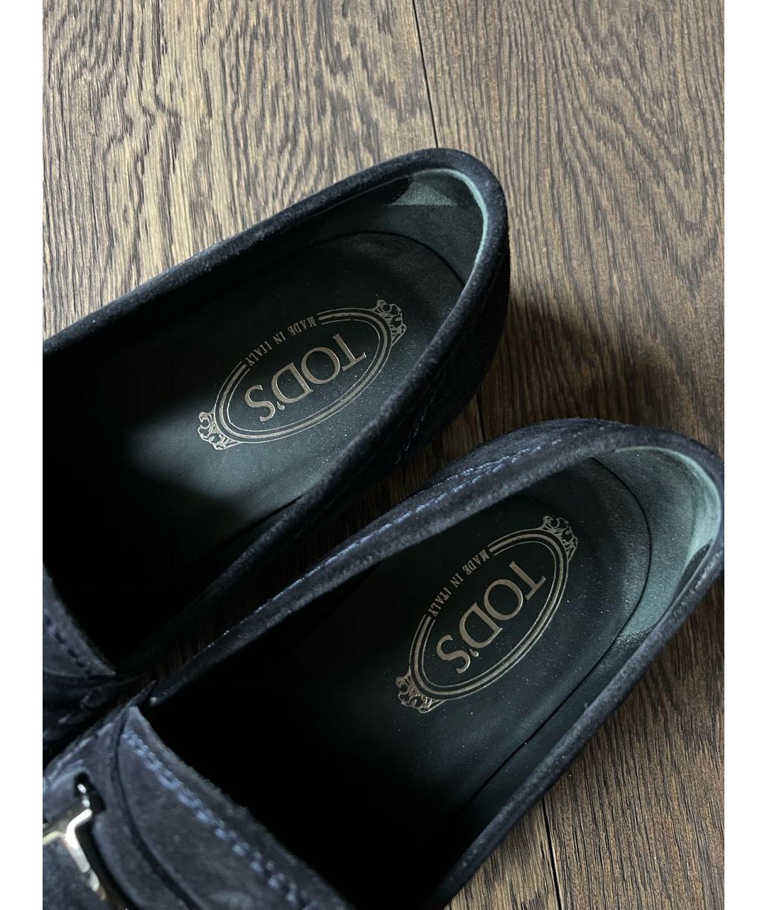 TOD'S Темно-синие замшевые лоферы, фото 5